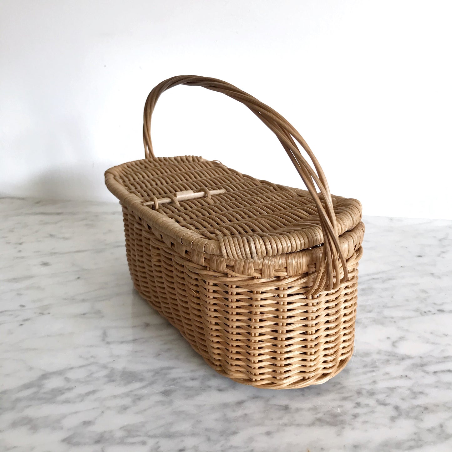 Vintage Locking Wicker Basket Purse