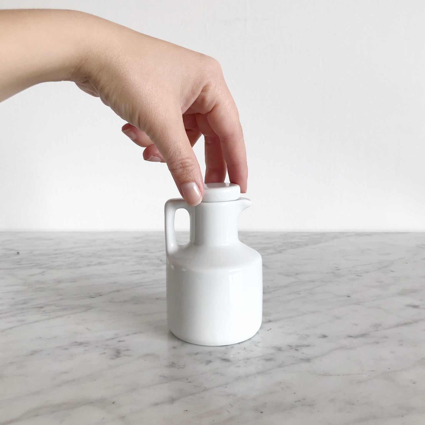 Small White Ceramic Pitcher