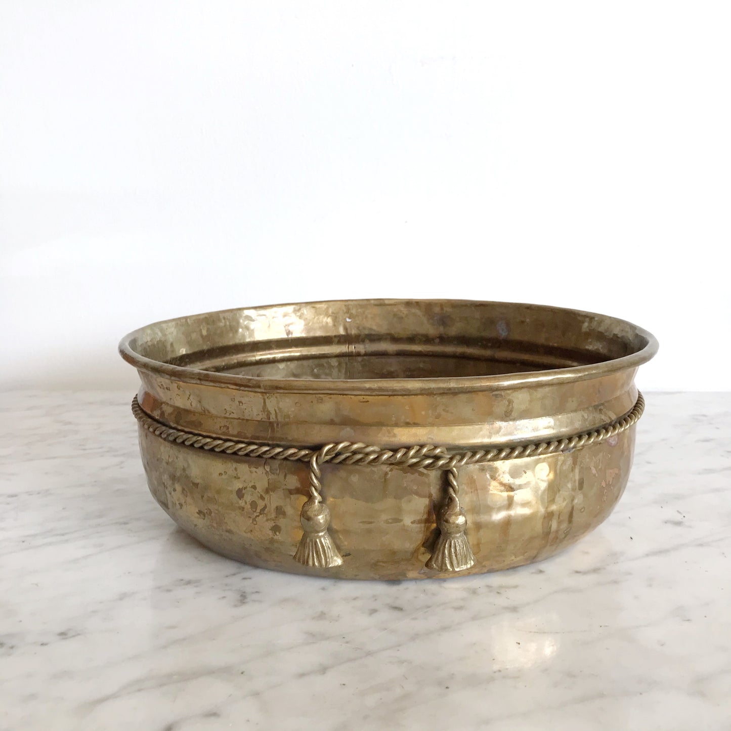 XL Vintage Brass Planter