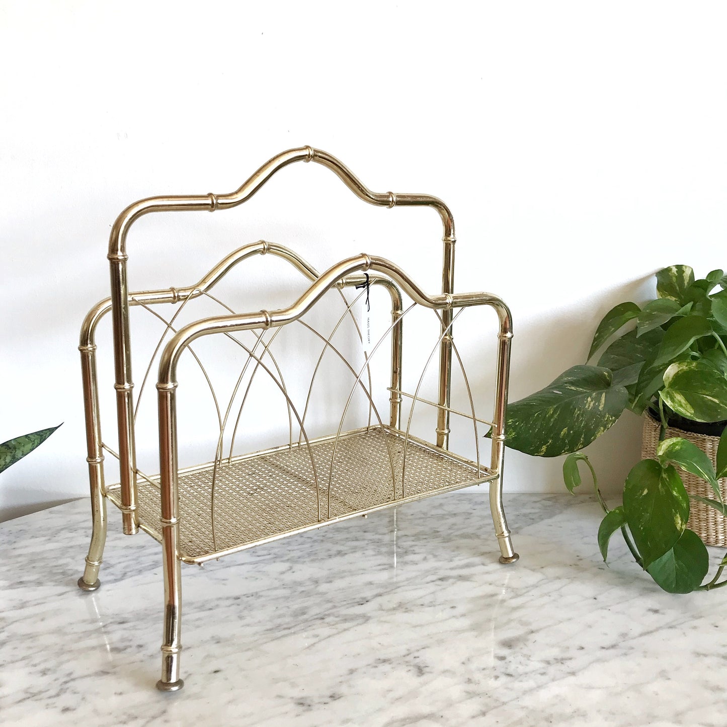 Brass Magazine Holder, Bamboo Texture