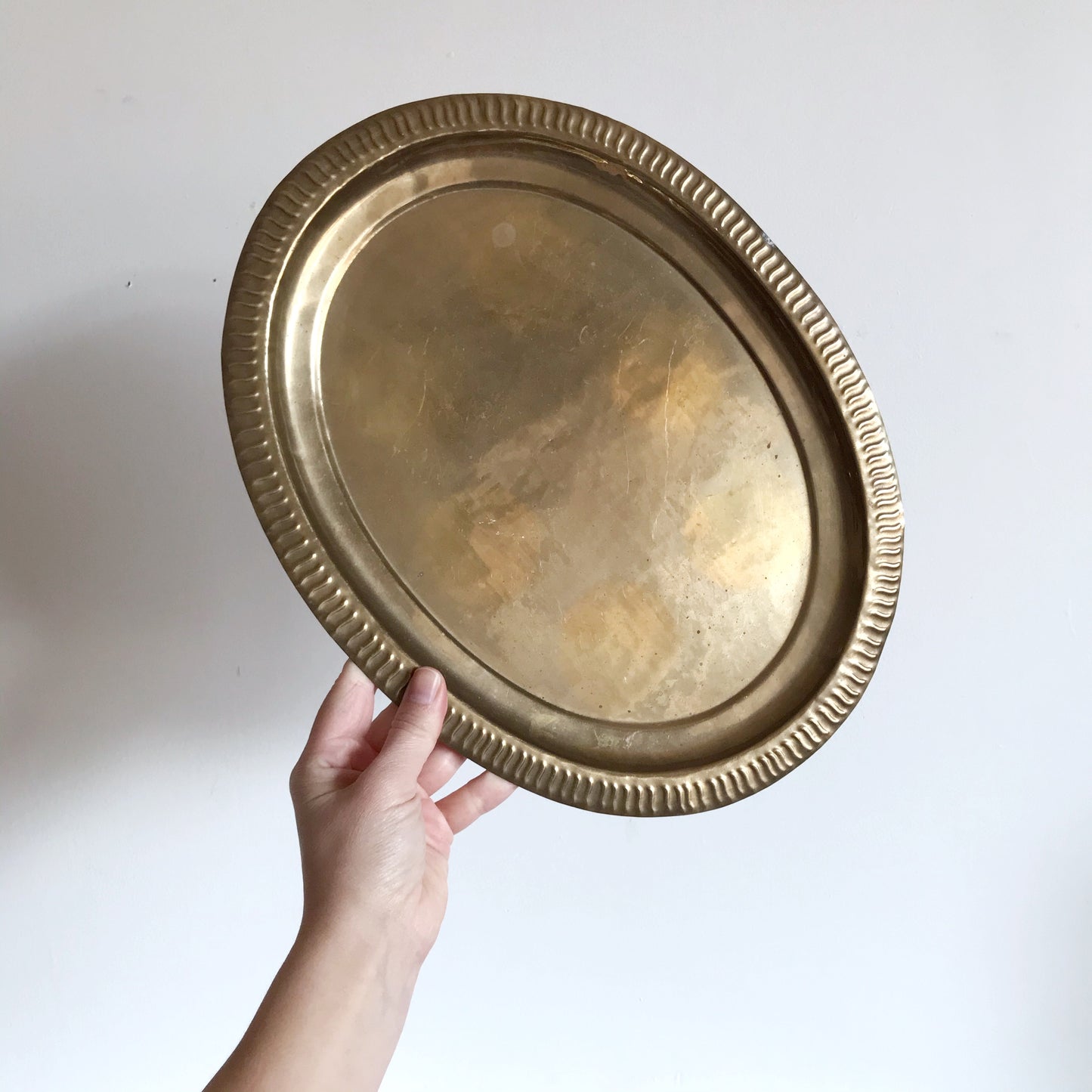 Vintage Oval Brass Tray