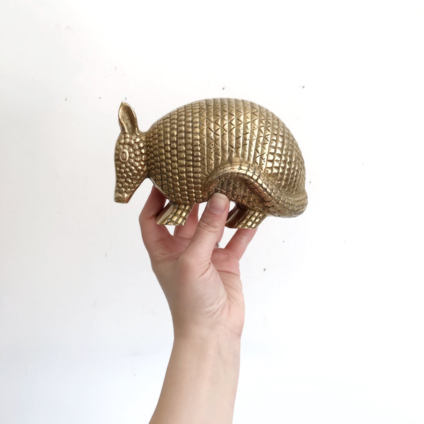 RESERVED: XL Vintage Brass Armadillo Bookend / Doorstop