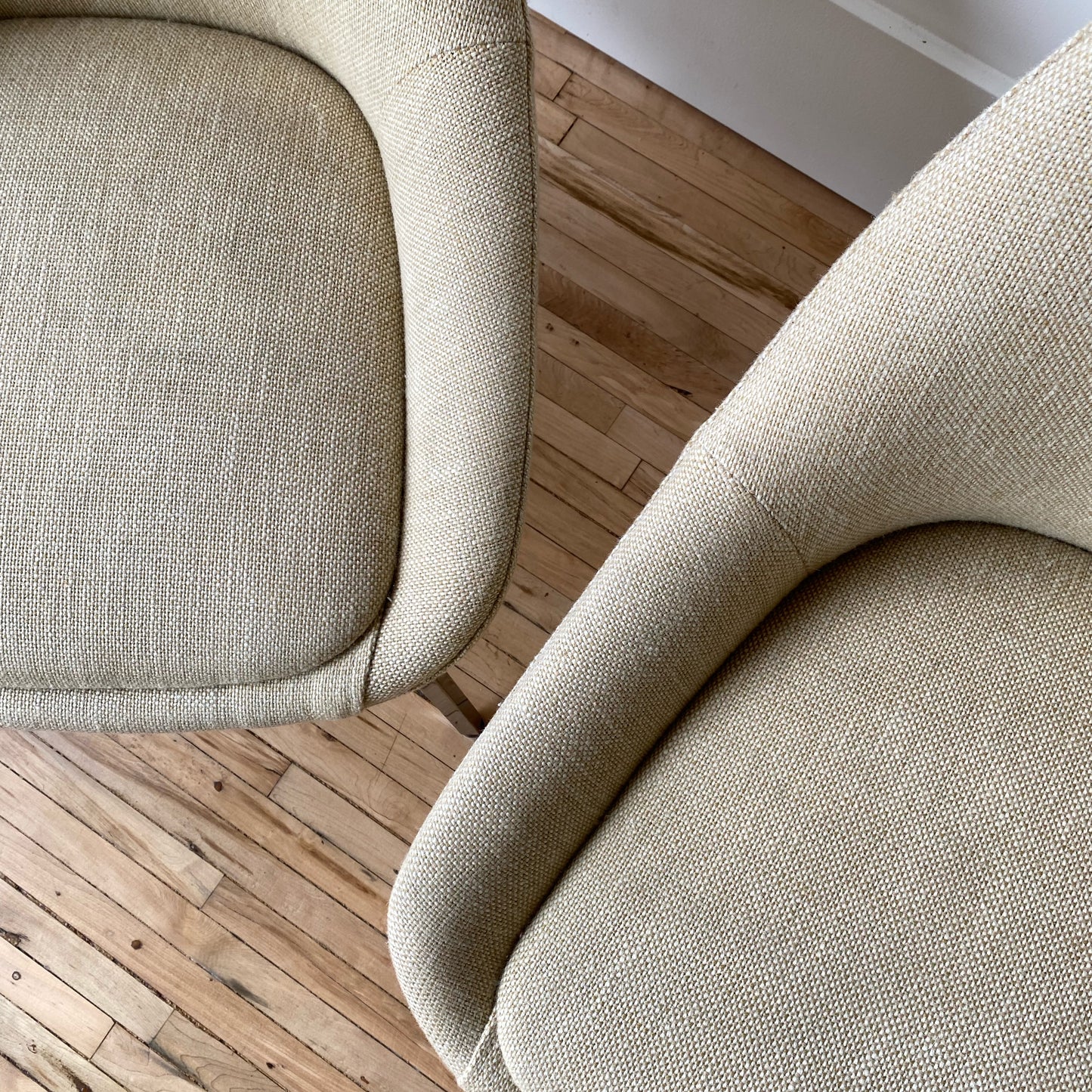 Vintage Upholstered Lounge Chair with Chrome Base