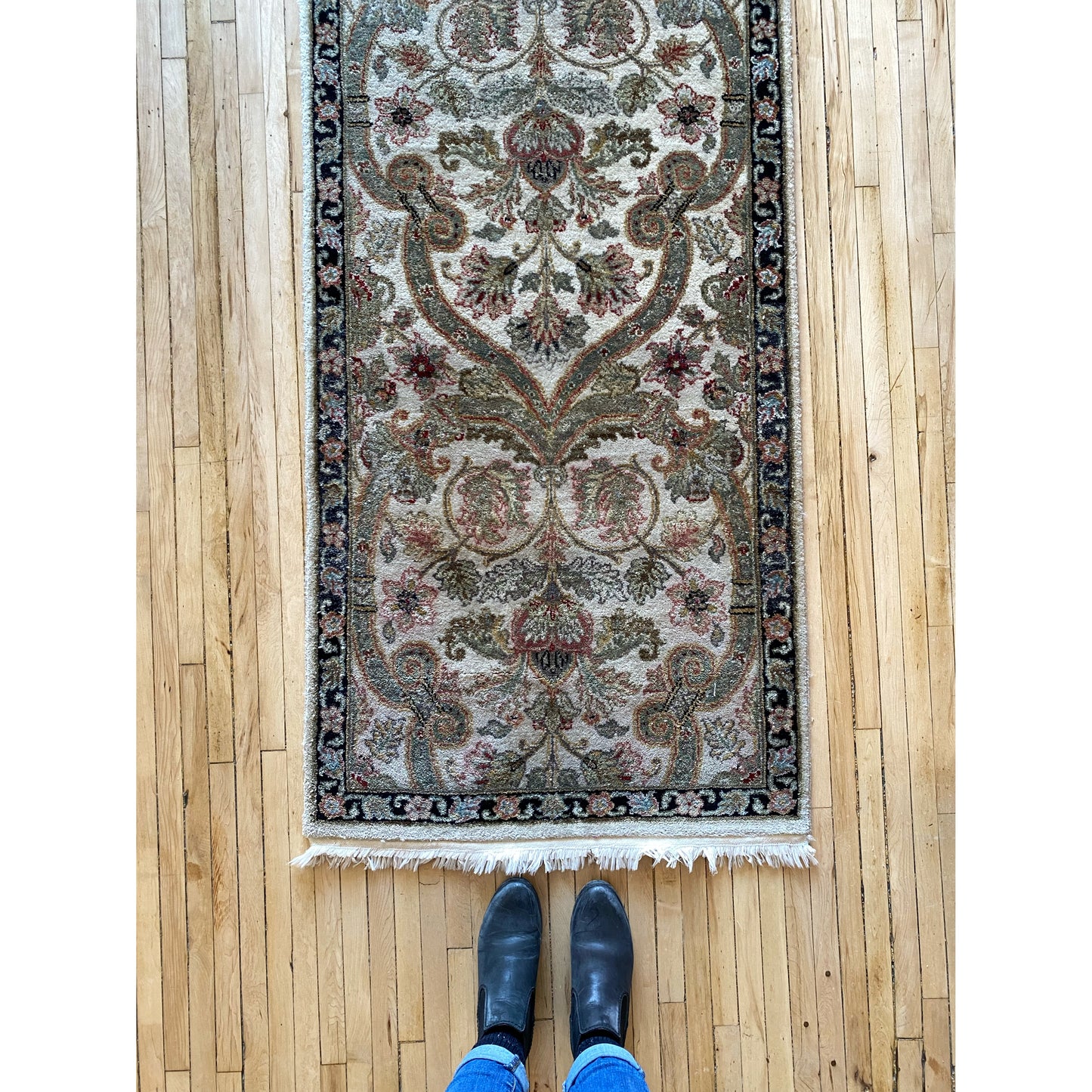 "SAGE" Vintage Hand-Knotted Runner (2'6" x 22')