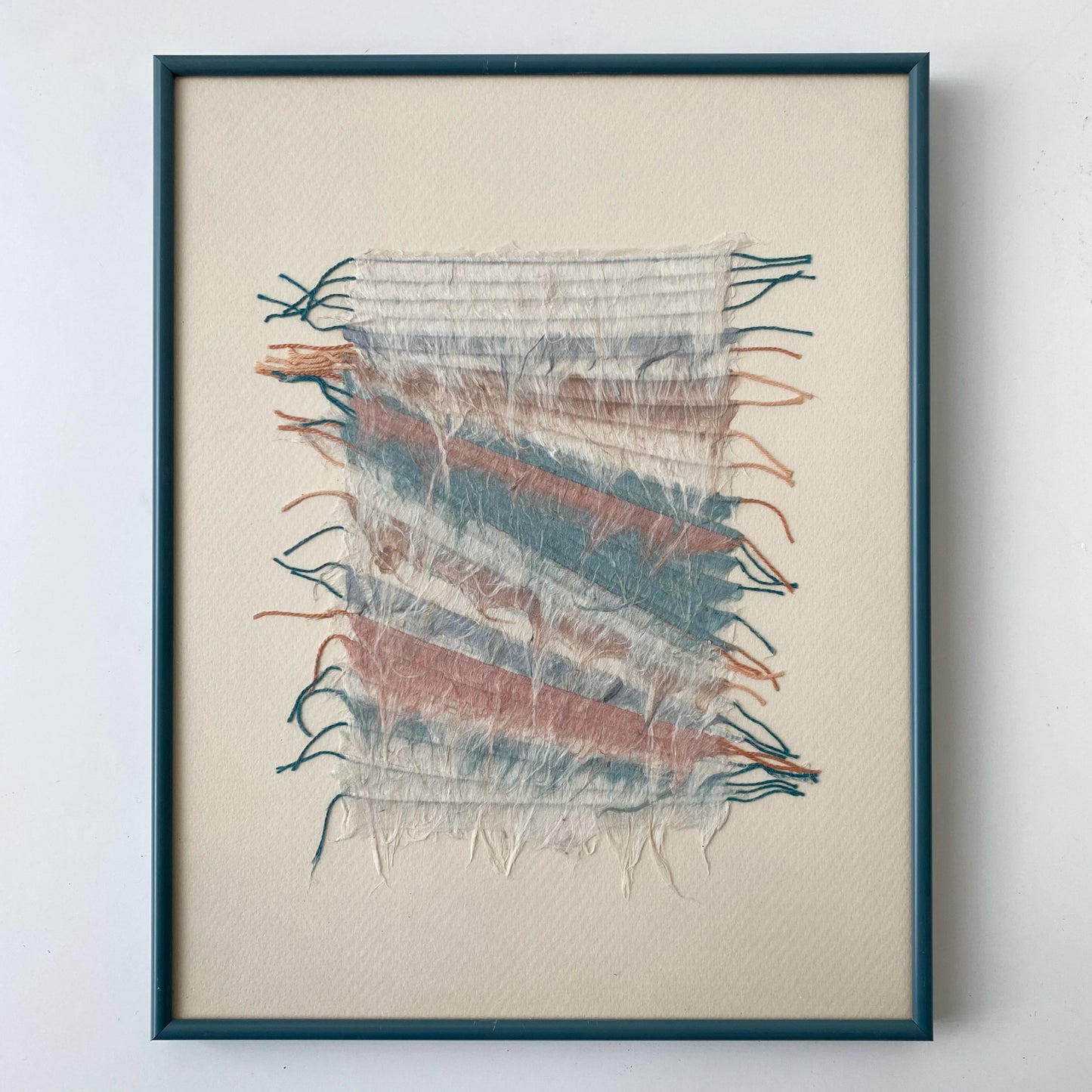 Vintage Framed Fiber Art Piece, 11 x 14