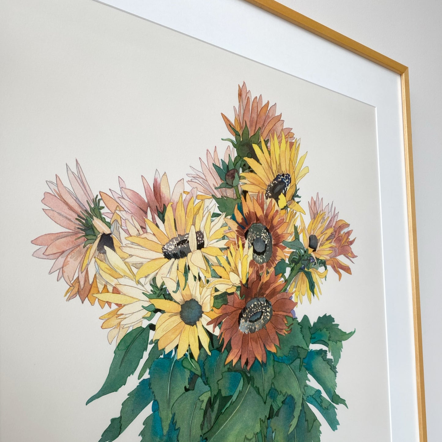 Oversized Original Sunflower Art Print, (28.25” x 43.75”)