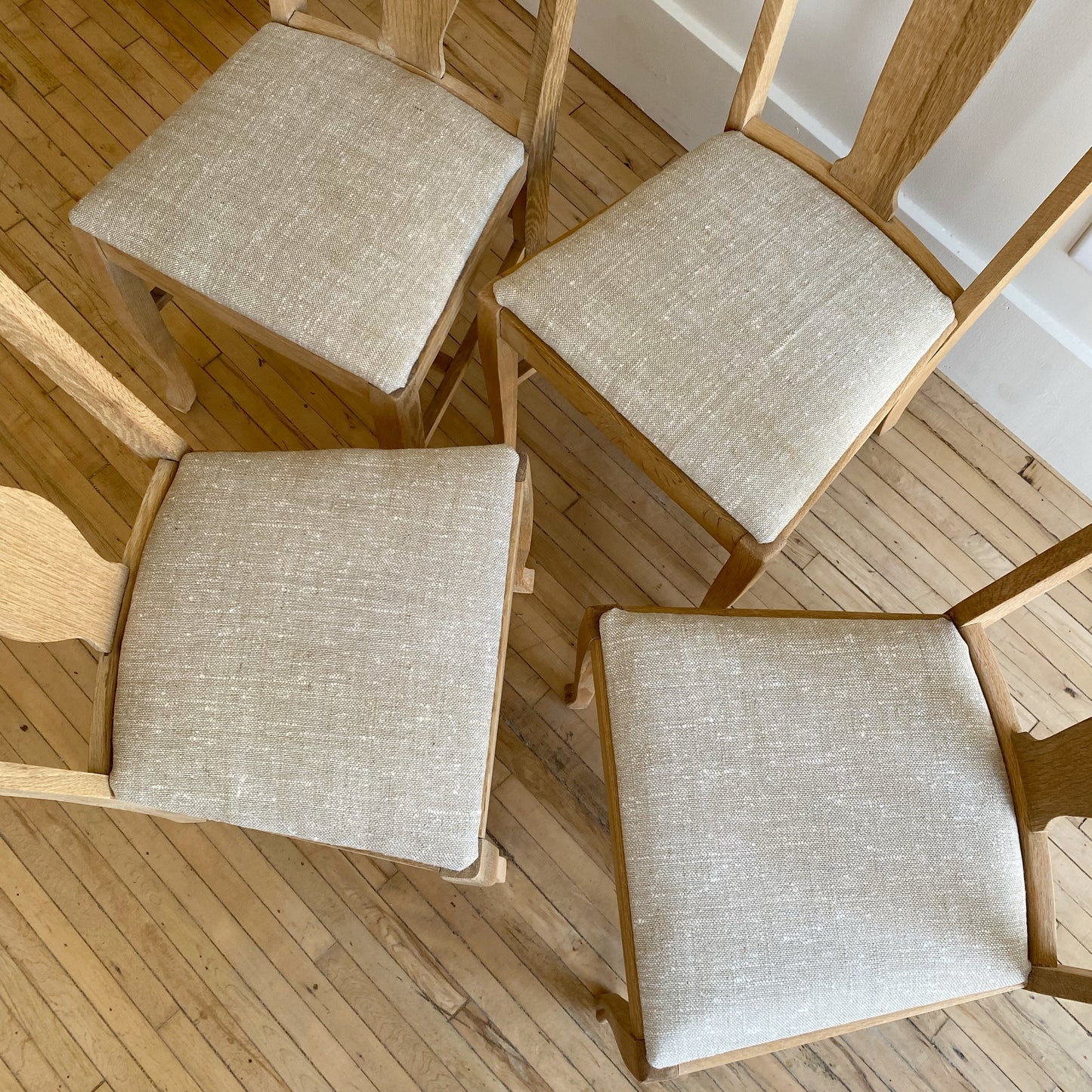 S/4 Antique Oak Dining Chairs