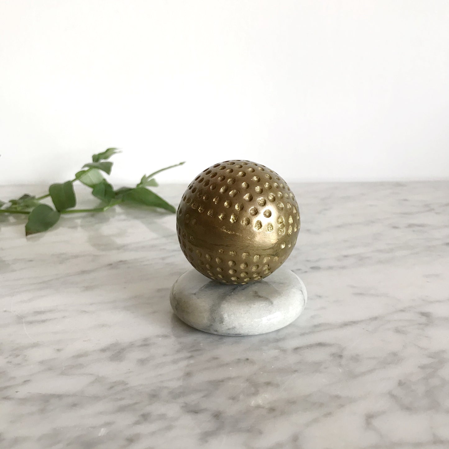 Vintage Brass Golf Ball