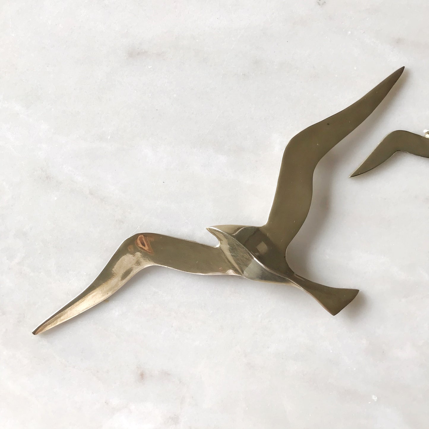 Pair of Vintage Brass Seagulls, Wall Decor