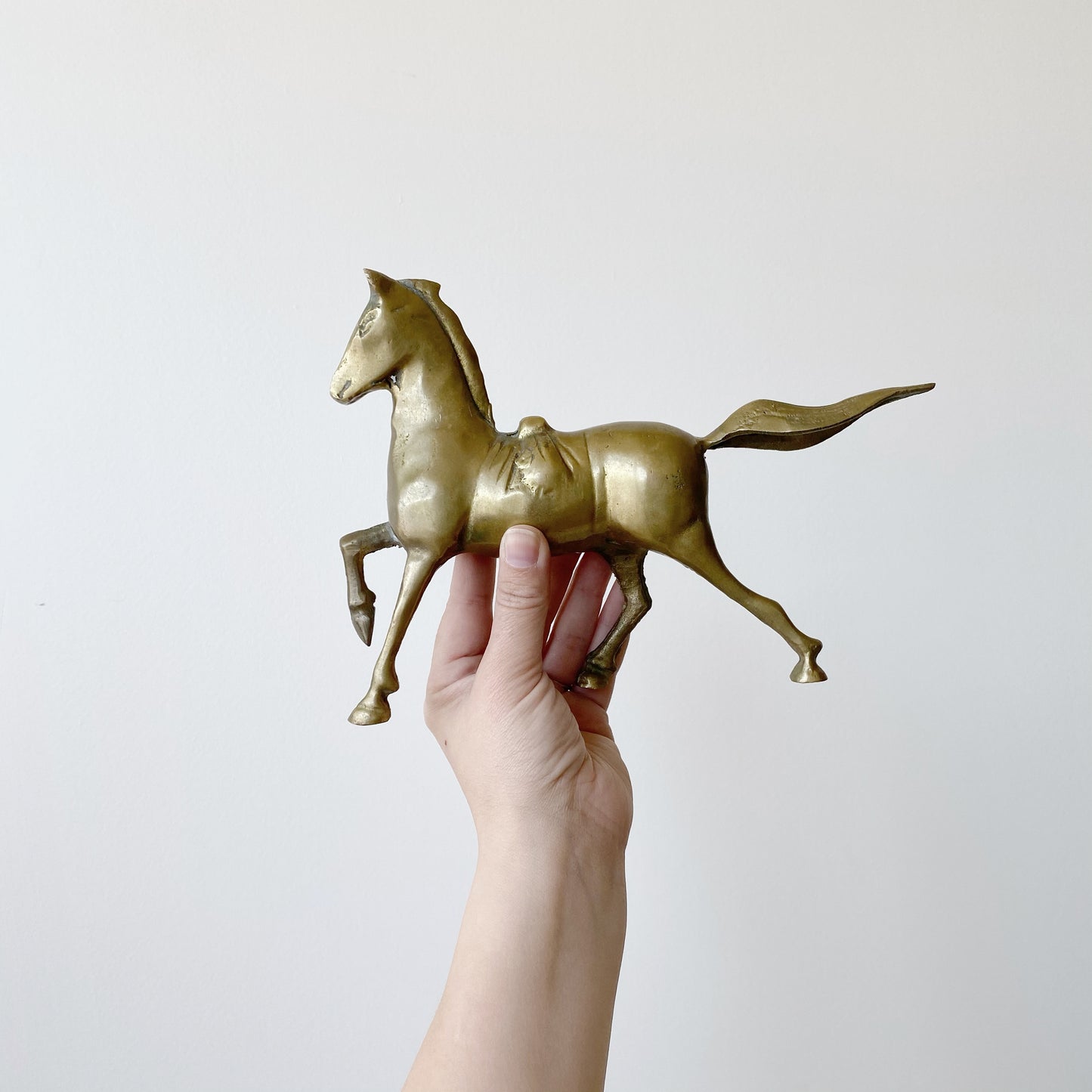 Vintage Brass Horse Statue