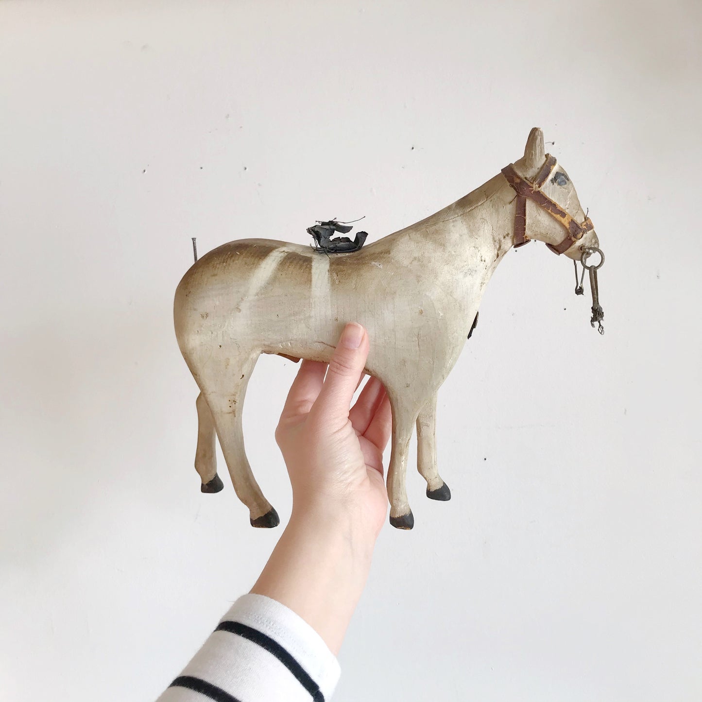 Vintage Folk Art Wooden Horse Sculpture