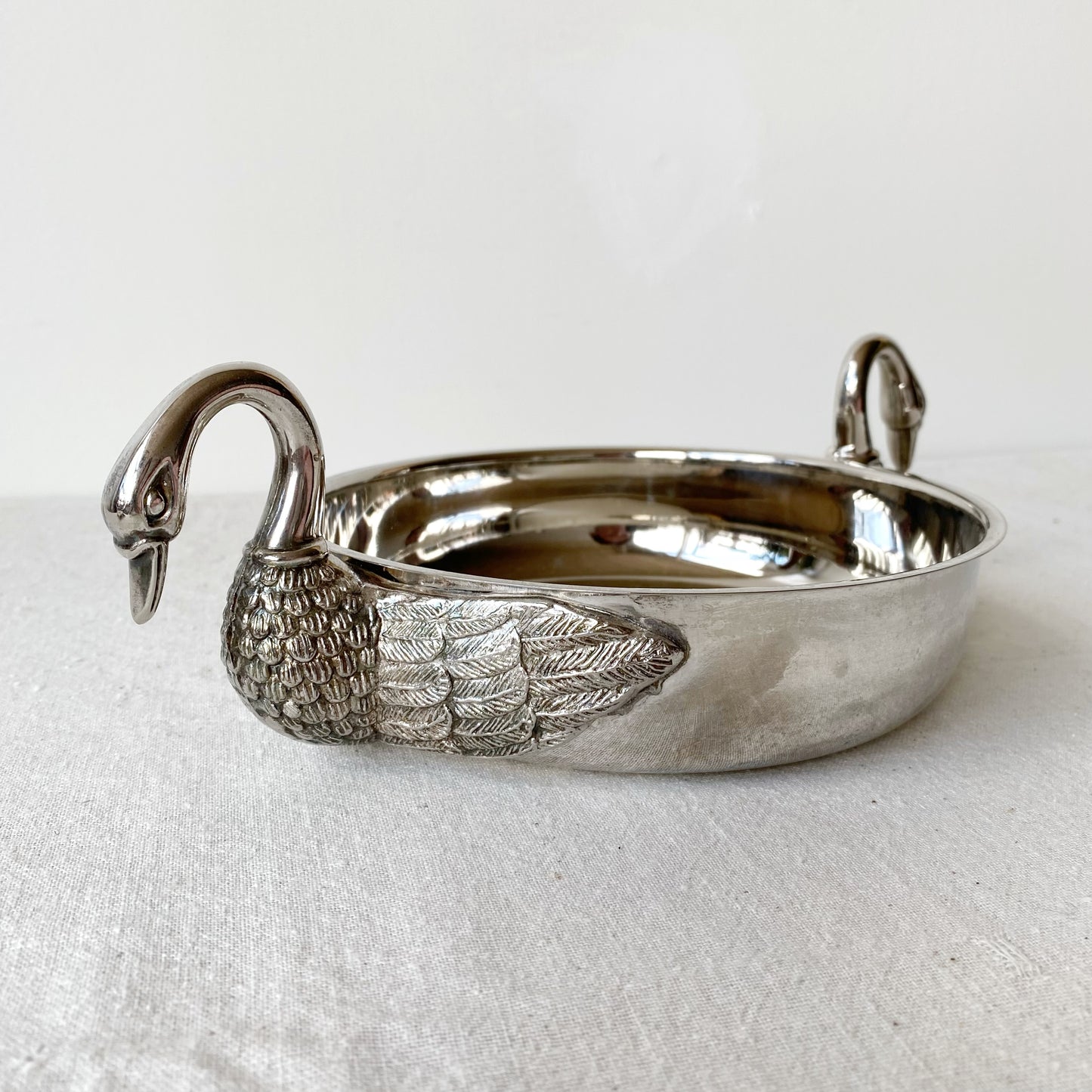 Vintage Silver-plated Dual Swan Bowl