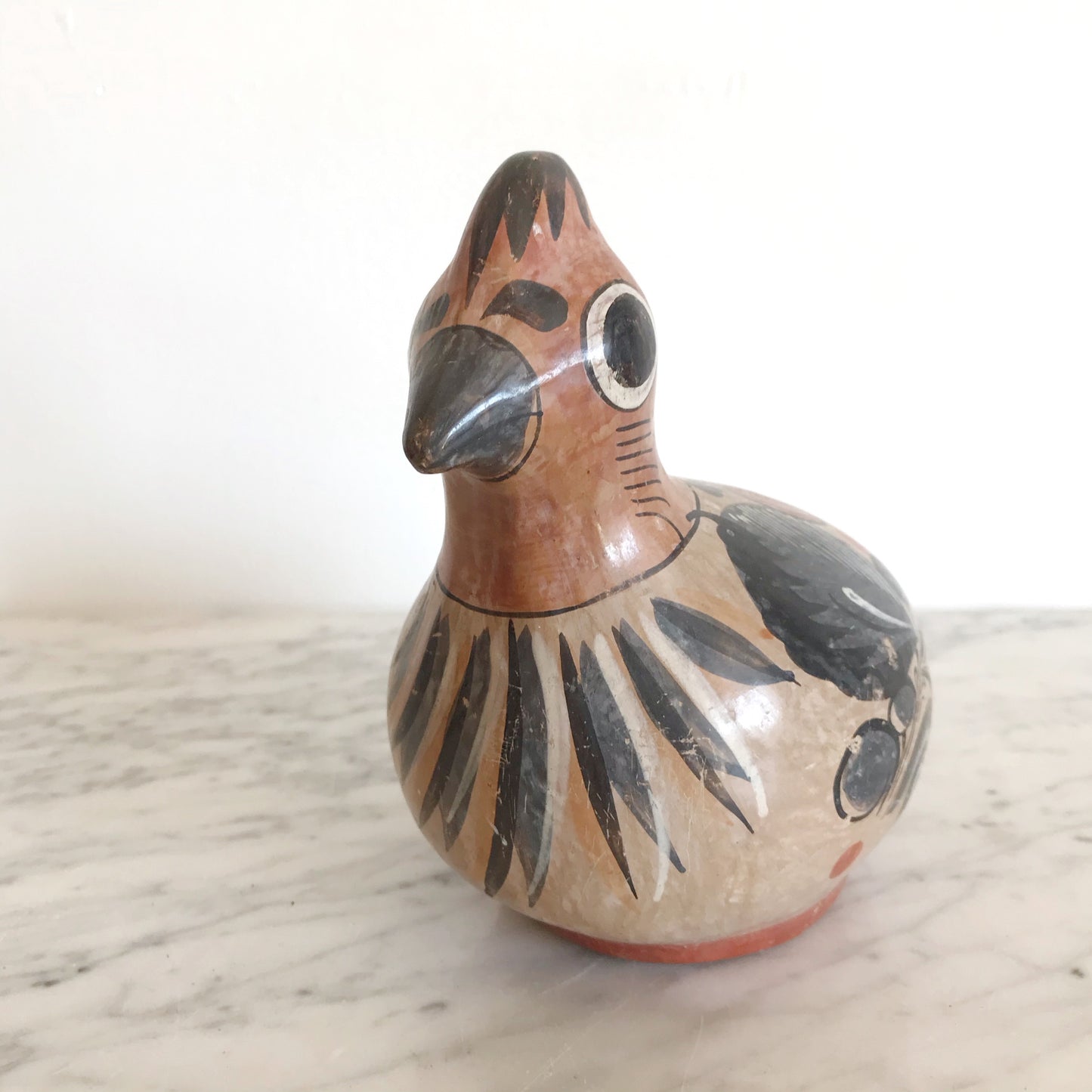 Large Hand-painted Clay Bird