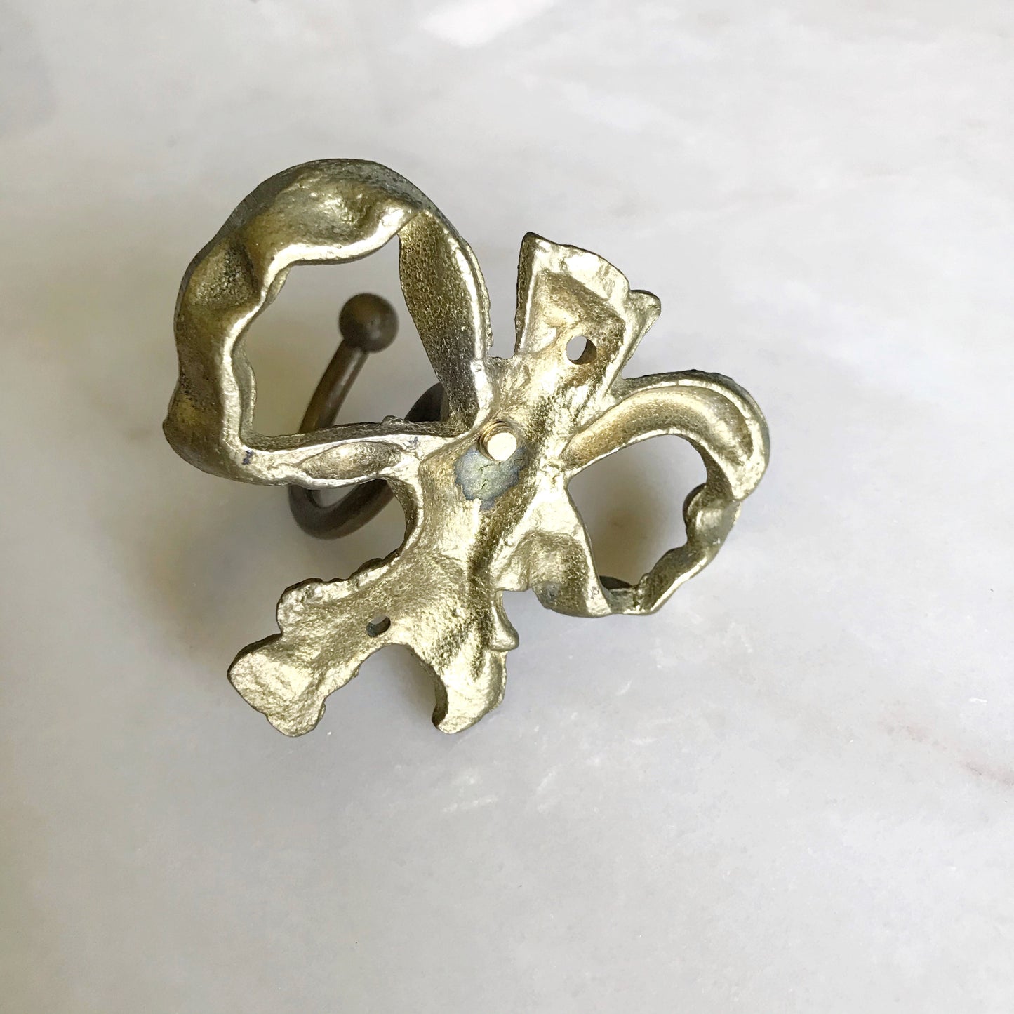 Vintage Brass Bow Wall Hook