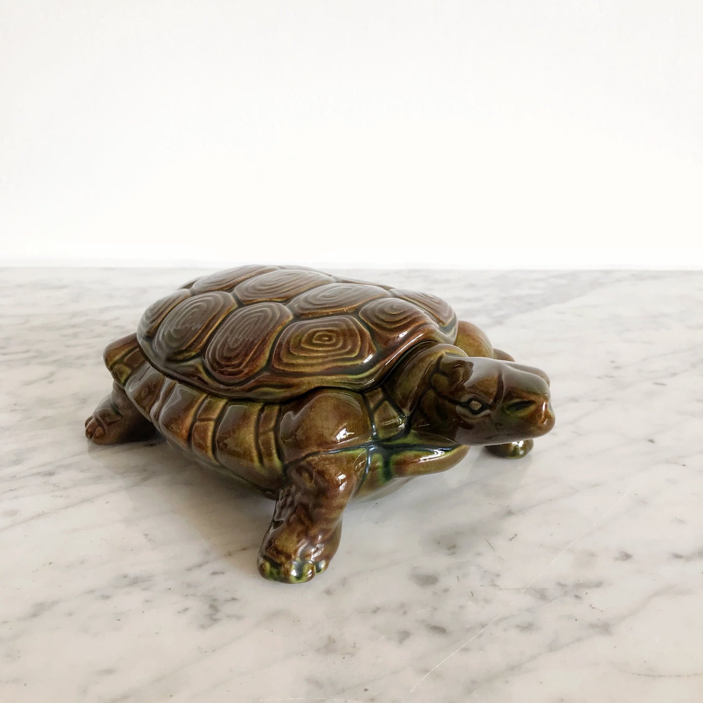 XL Vintage Ceramic Turtle Box
