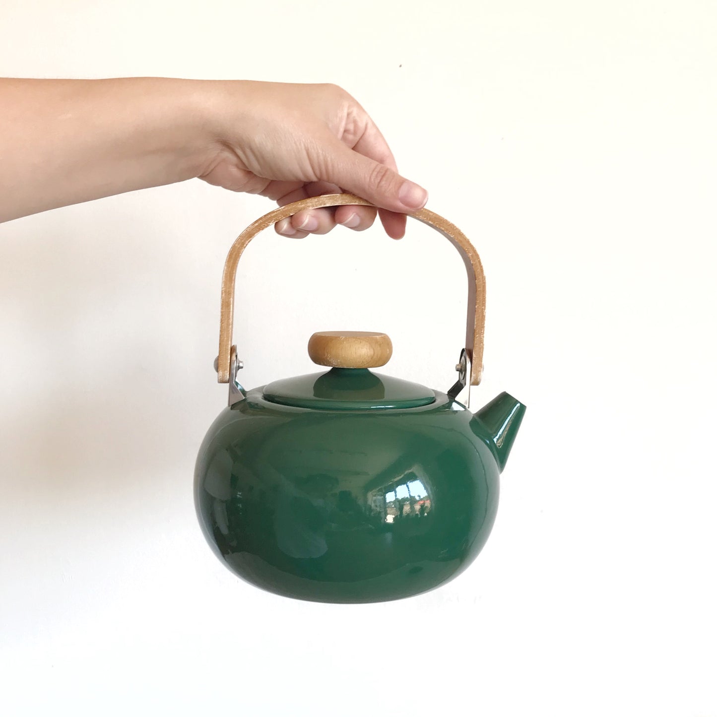 Vintage Green Enamel Kettle