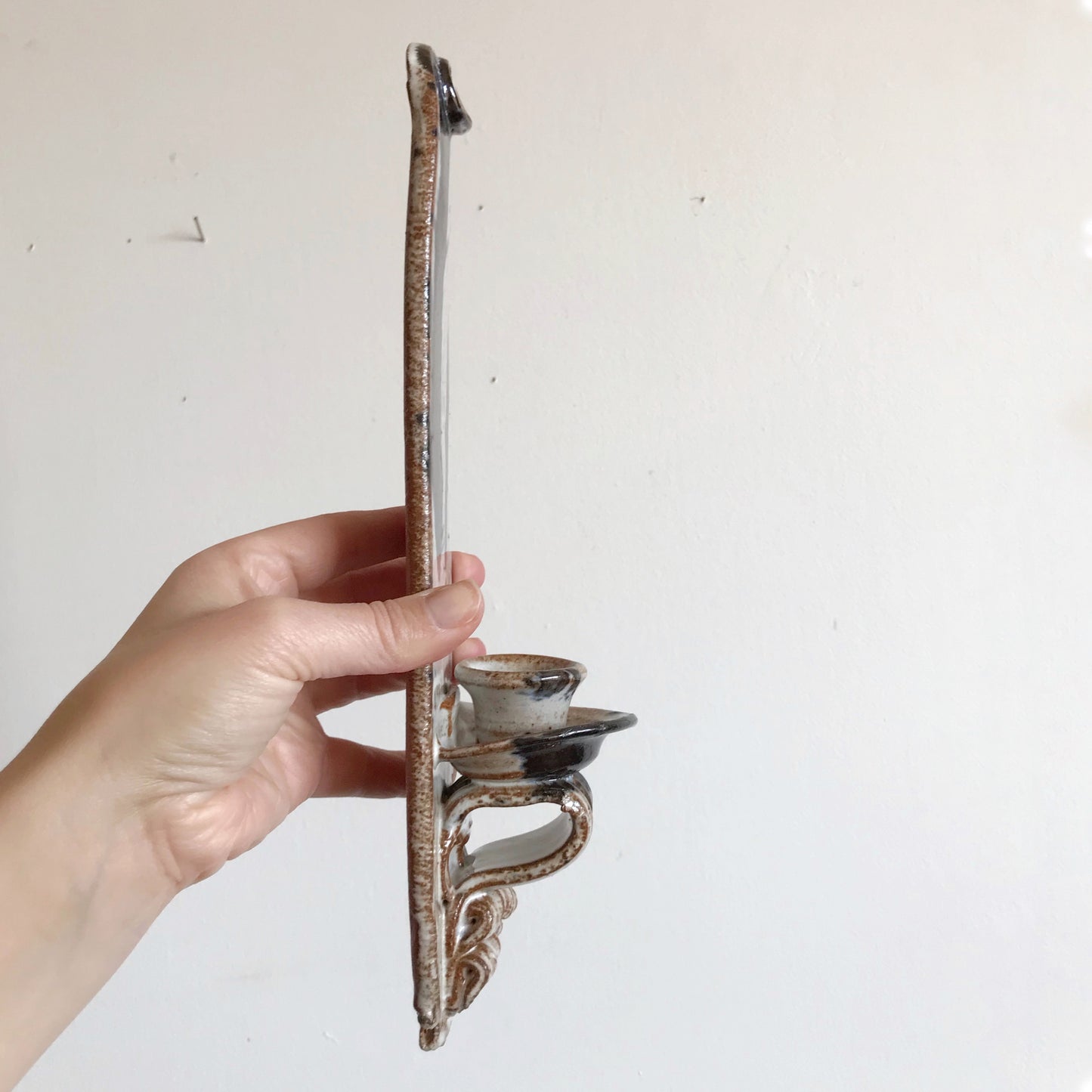 Handcrafted Stoneware Candle Sconce