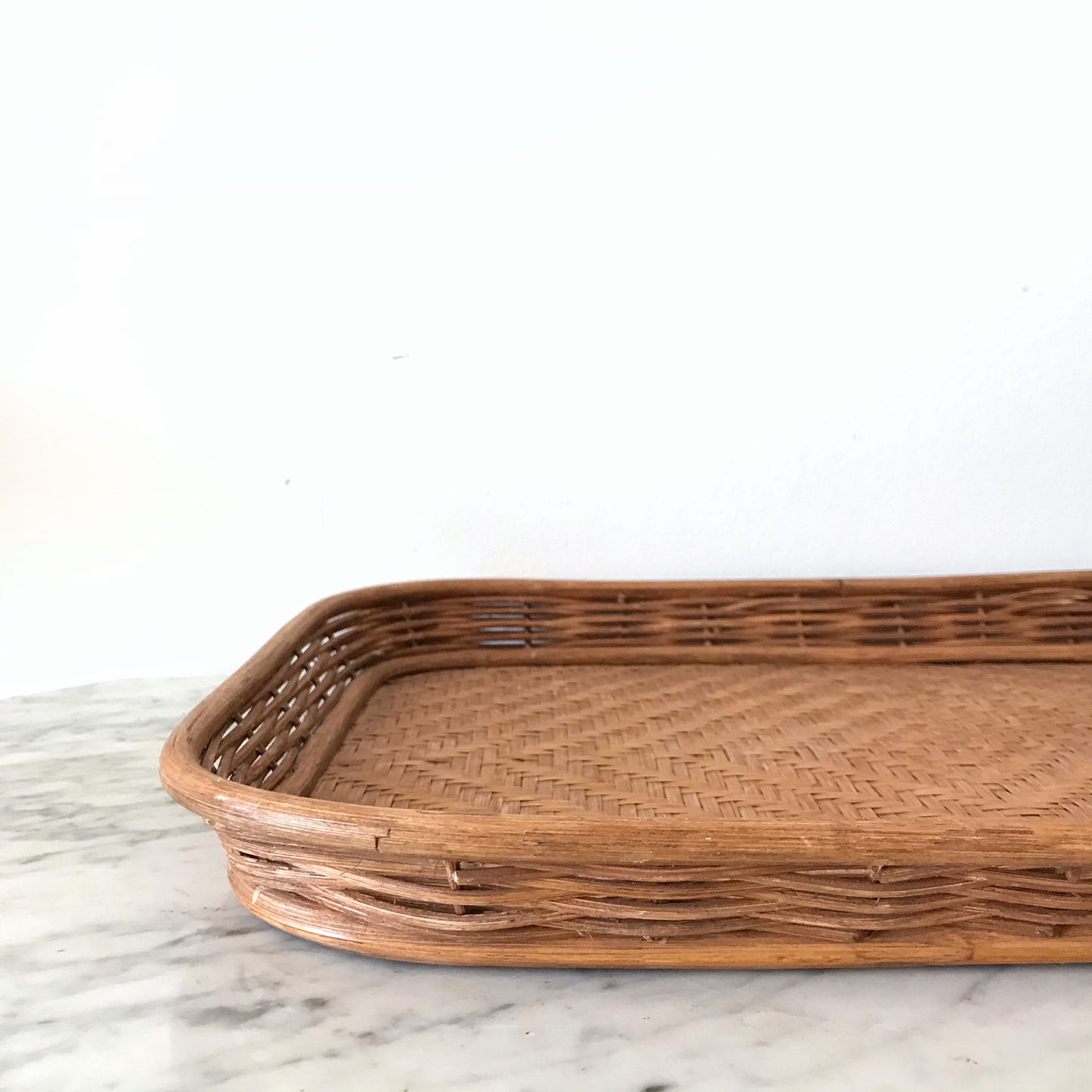 X-Large Vintage Wicker Tray