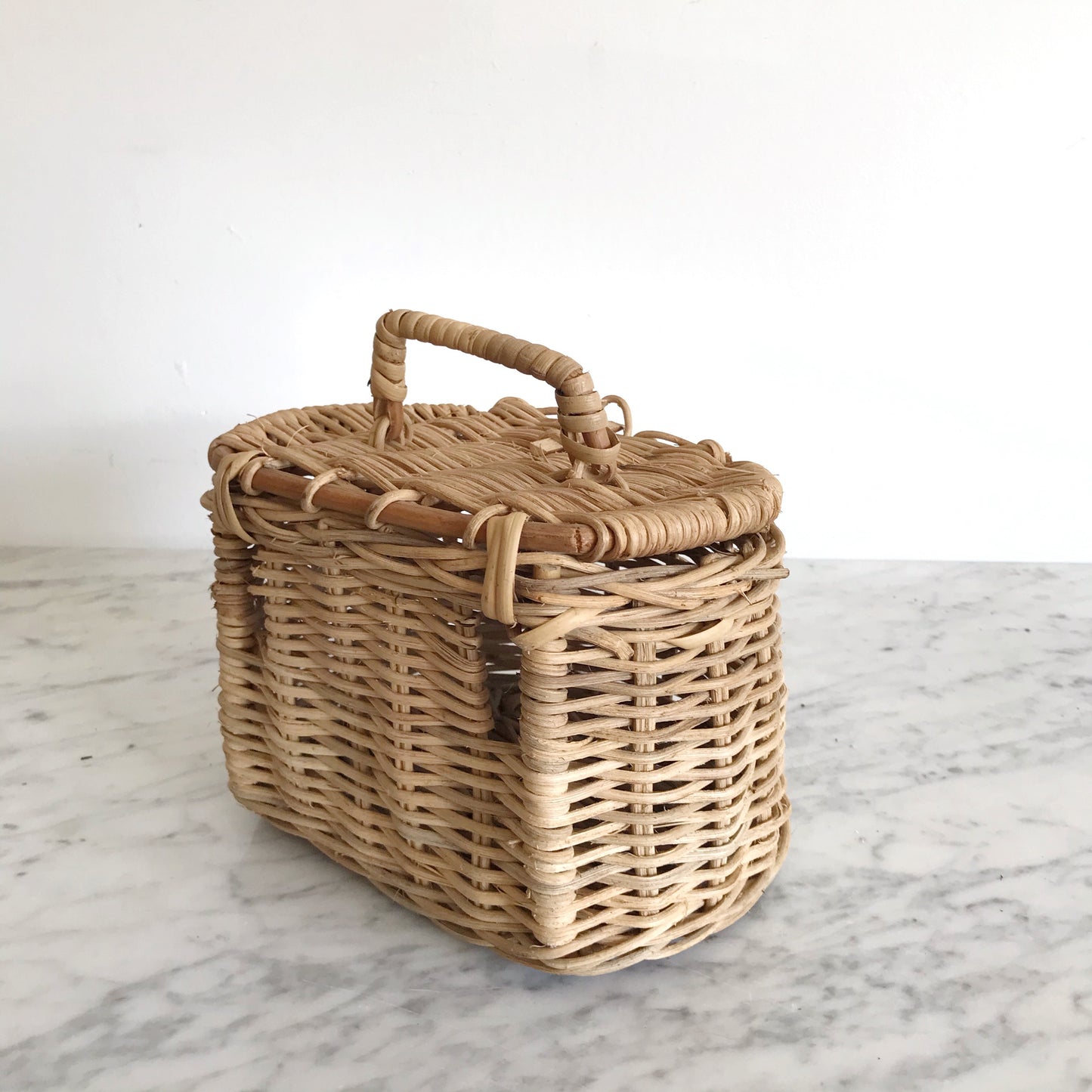 Vintage Wicker Basket w/ Latch Closure