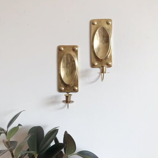 Pair of Vintage Golden Candle Sconces