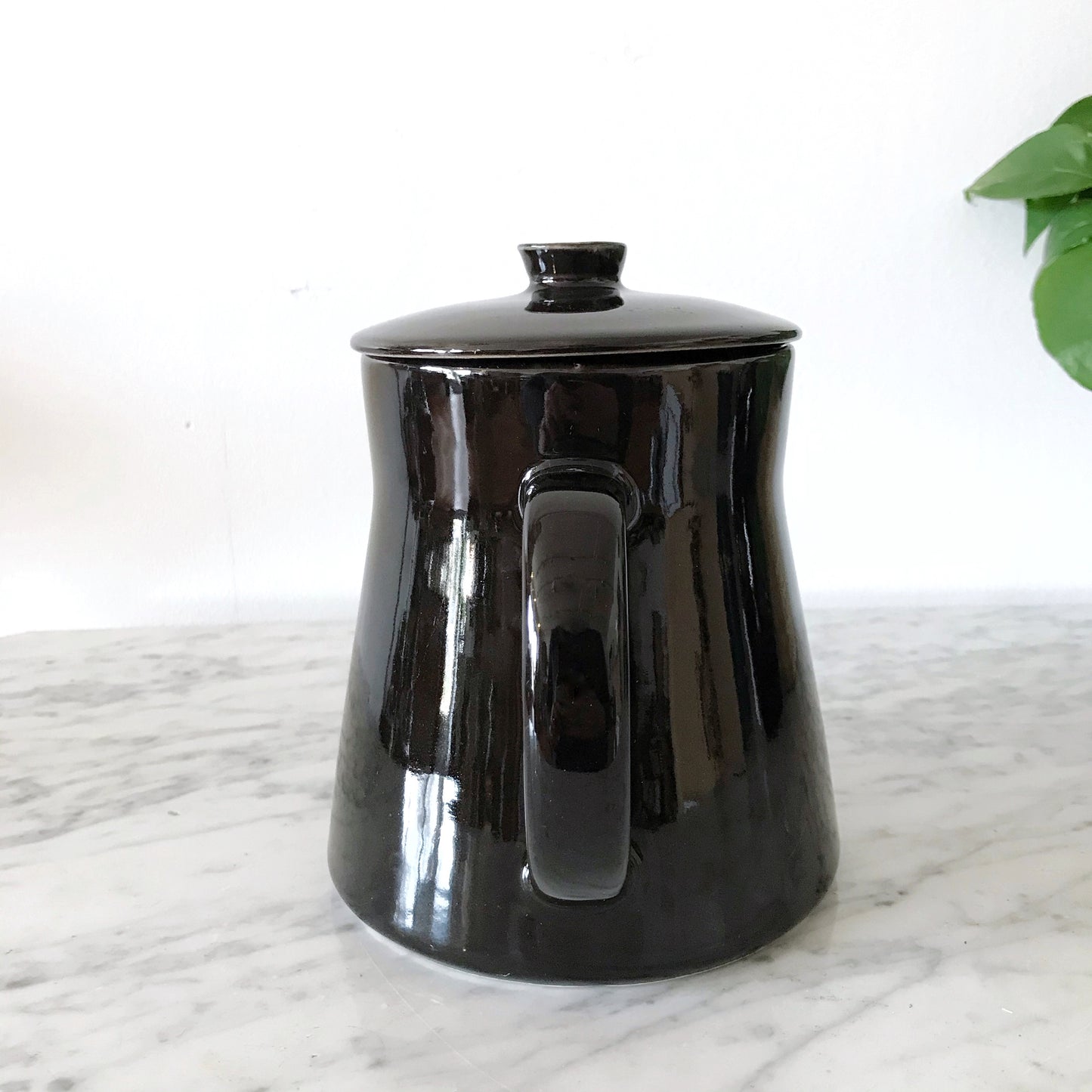Vintage Black Ceramic Teapot, Finland
