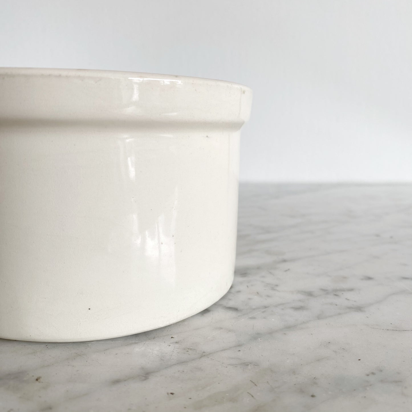 Small Vintage Crock, Ivory