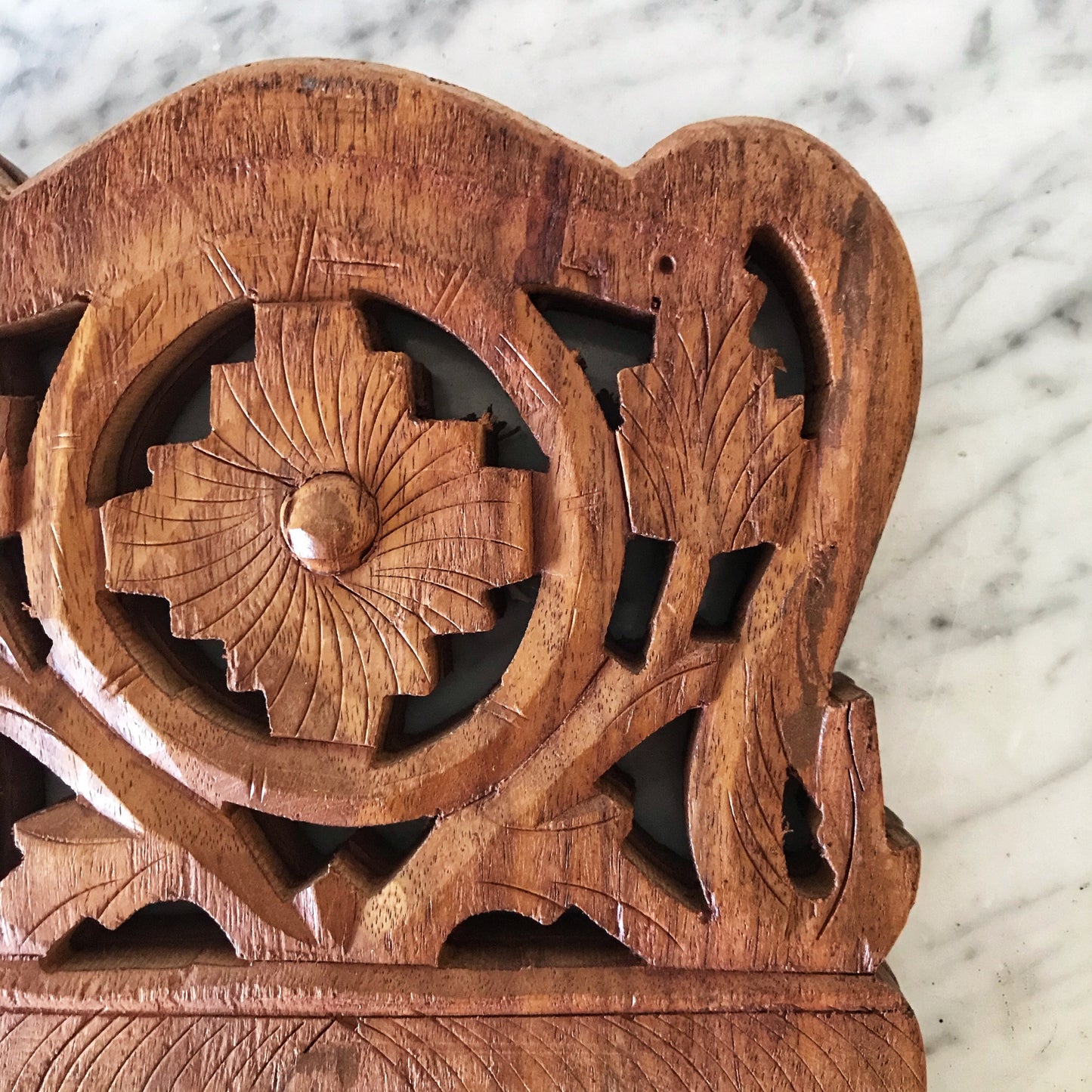 Vintage Carved Wood Book Stand