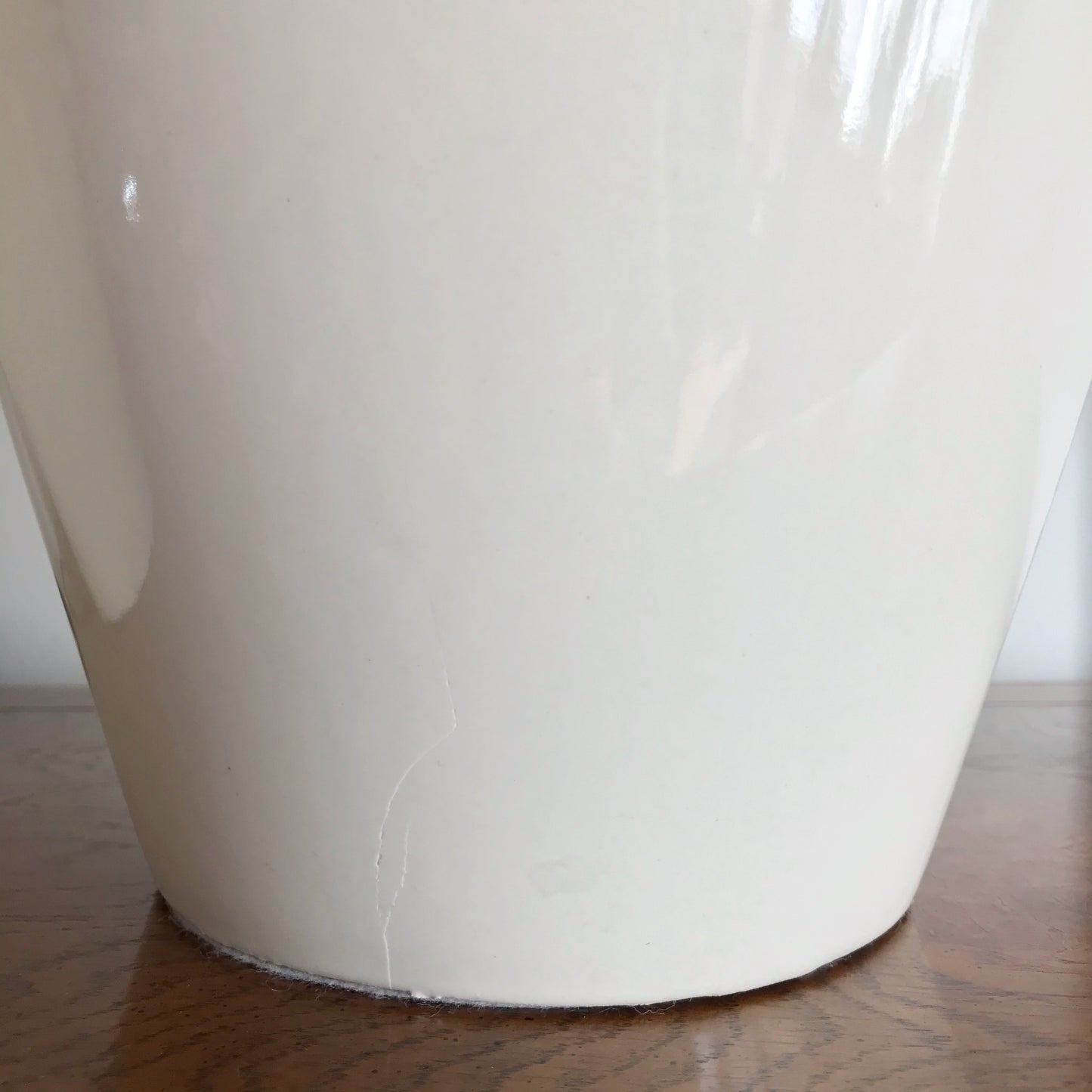 PAIR of XL Vintage Ceramic Lamps with Pleated Shades