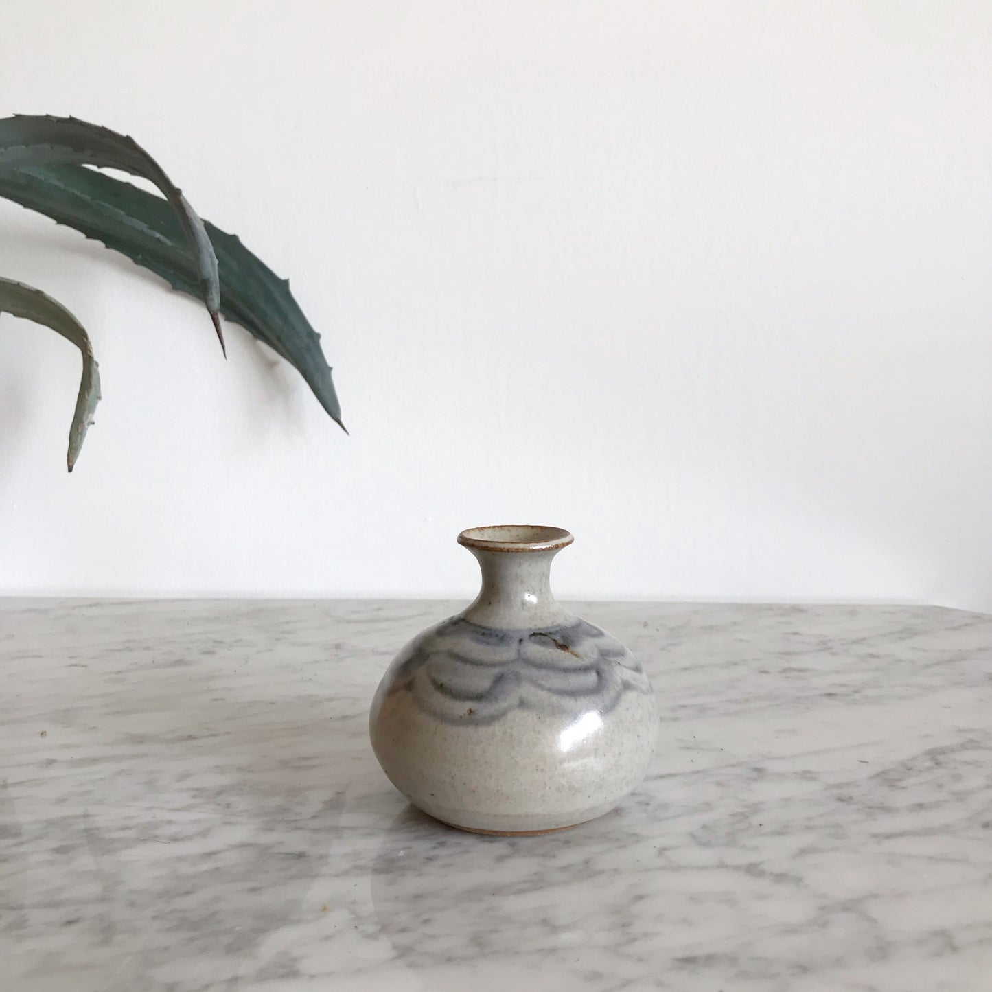 Vintage Blue Wave Pottery Vase