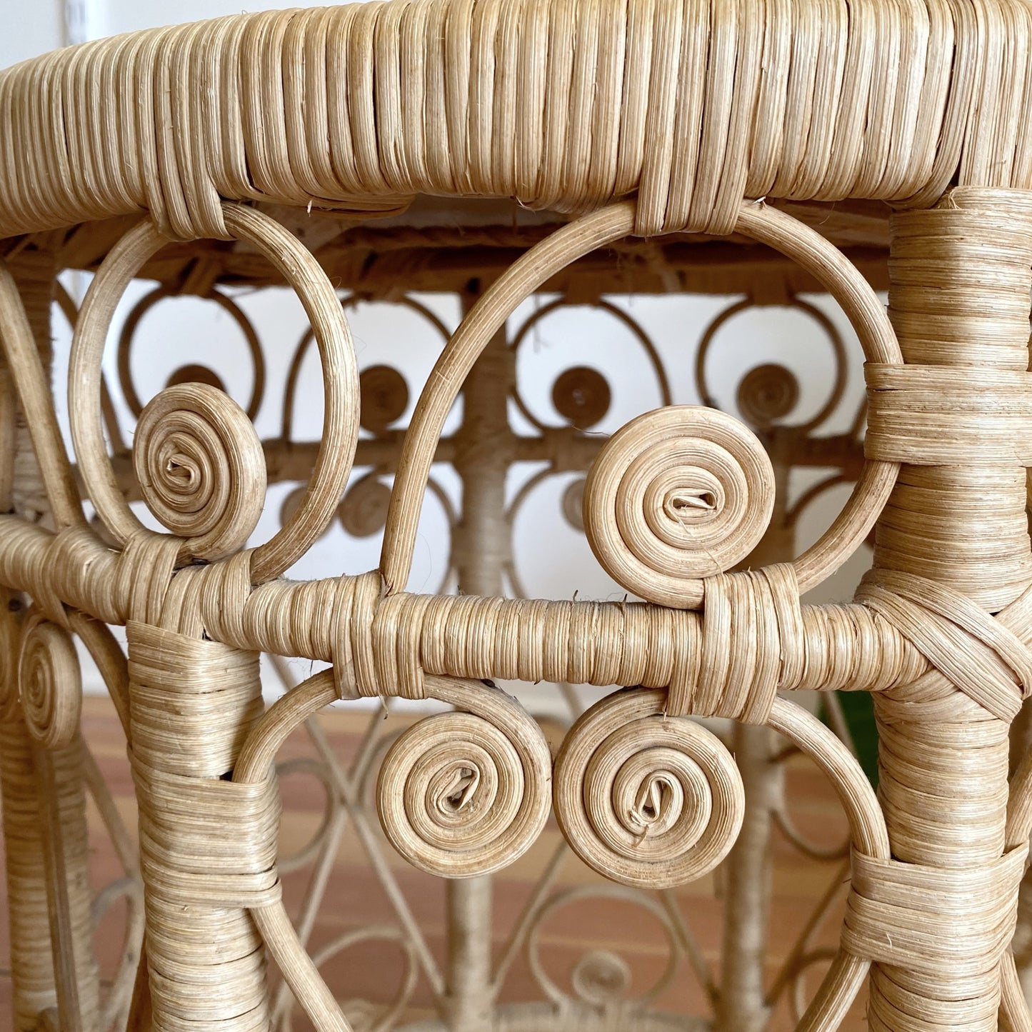 Vintage Wicker Stool / Plant Stand