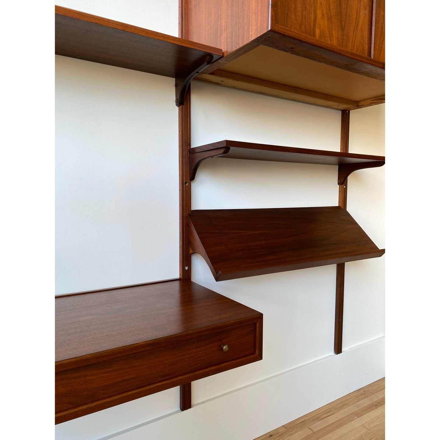 Vintage Mid Century Double Bay Wall Unit