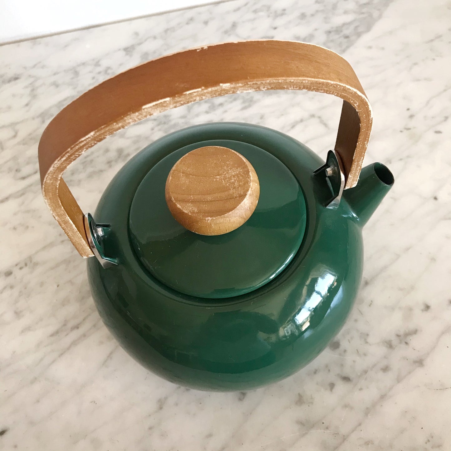 Vintage Green Enamel Kettle