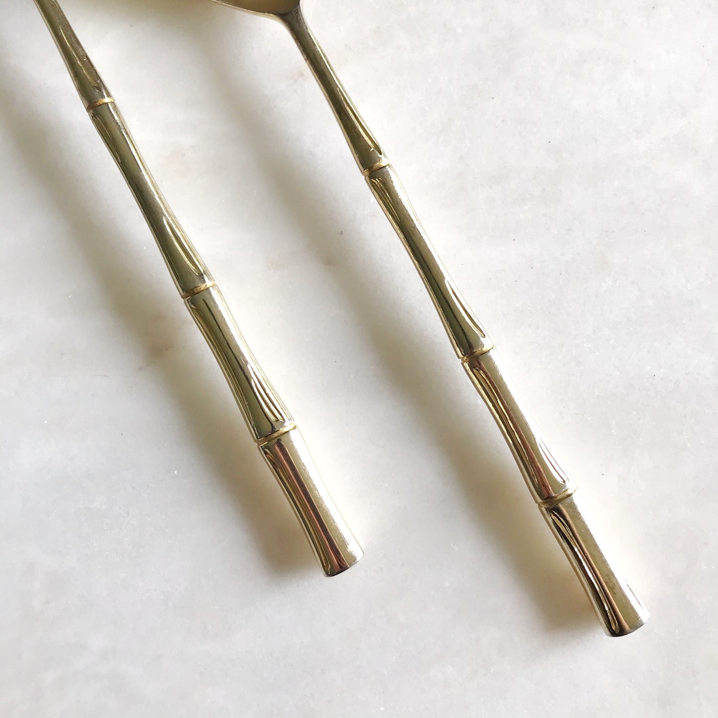Vintage Gold Bamboo Serving Utensils