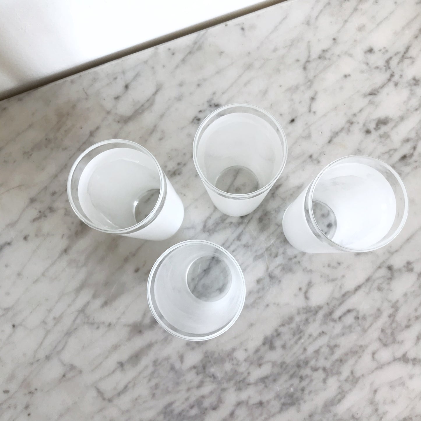 Set of 4 Vintage Frosted Tom Collins Glasses