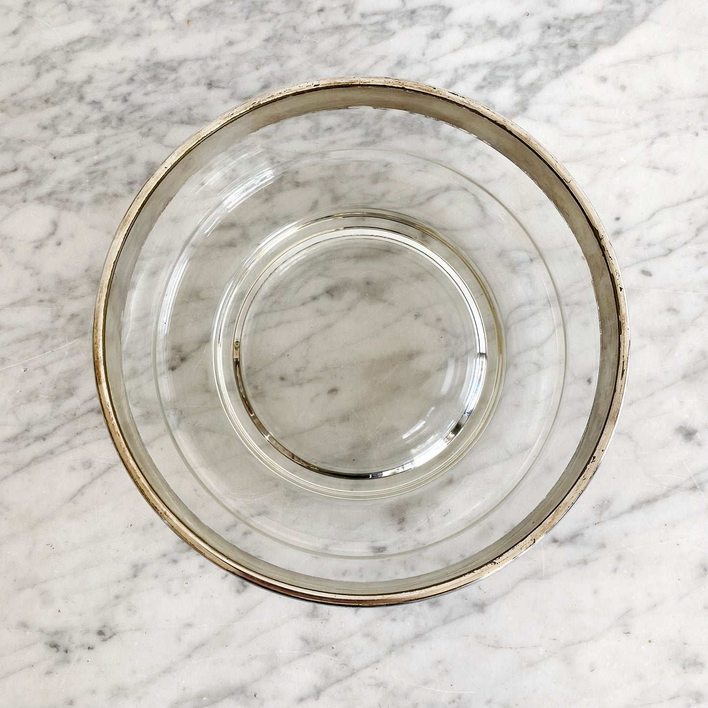 Mid Century Modern Glass Serving Bowl, 8.75"