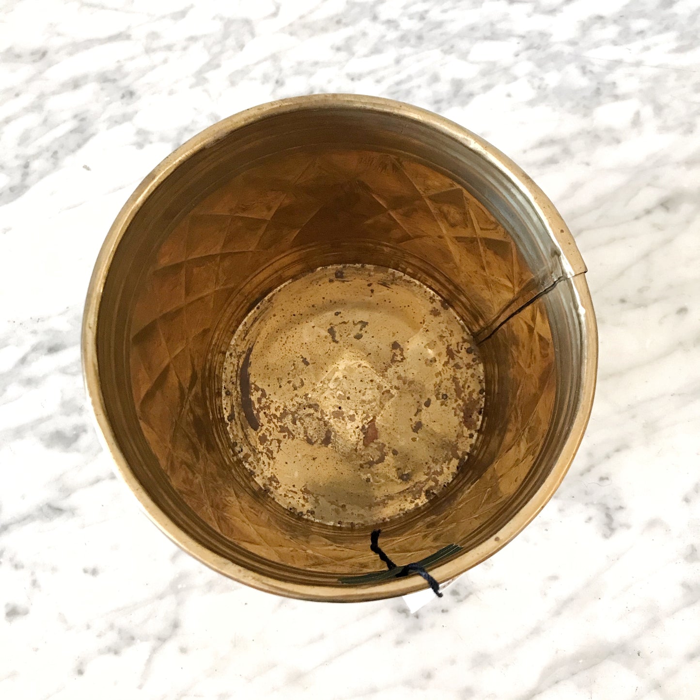 Vintage Brass Planter, Diamond