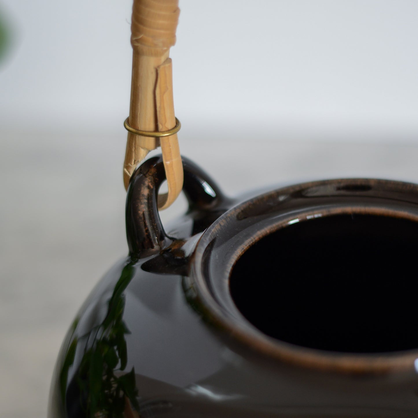 Vintage Black Ceramic Teapot by Dansk
