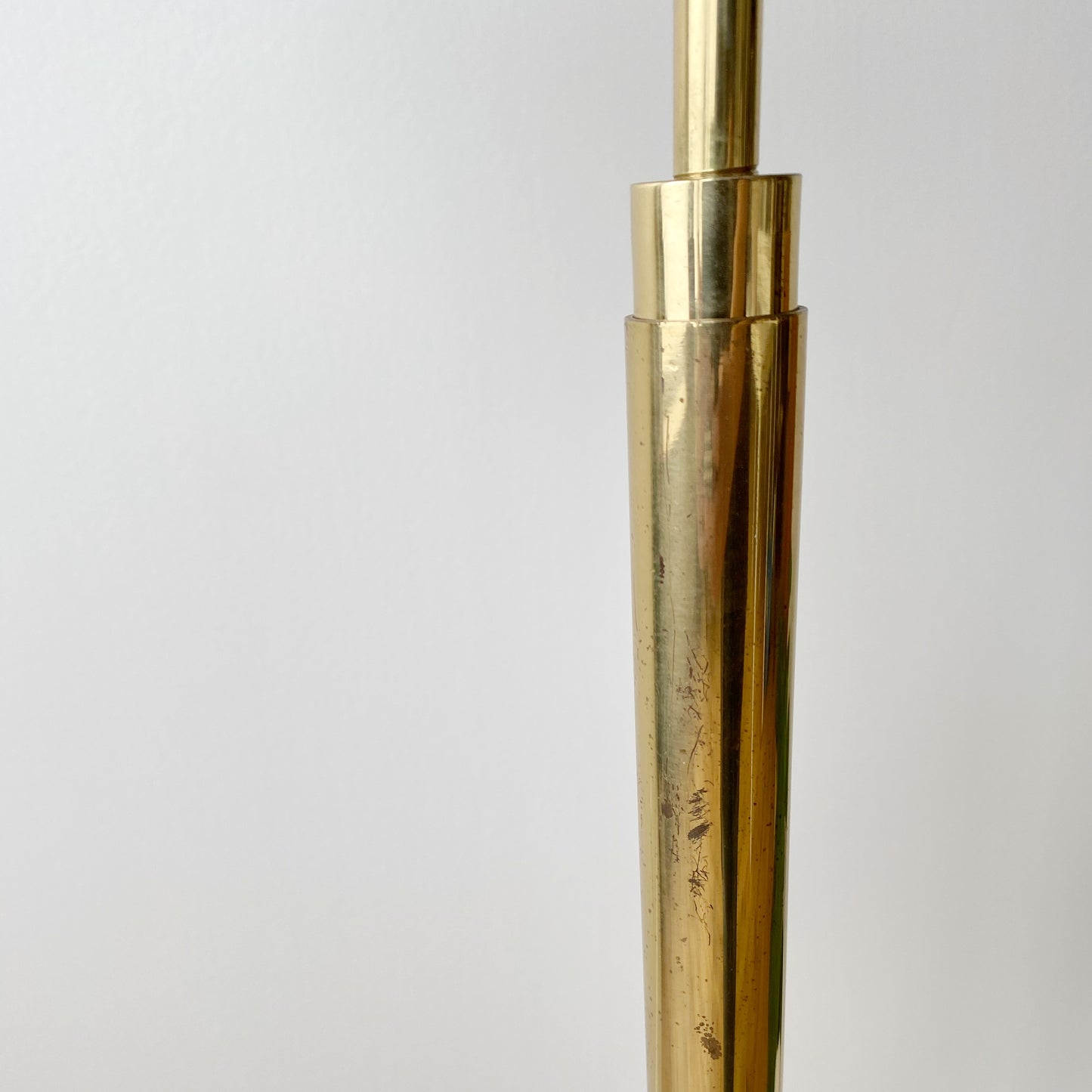 Vintage Brass Floor Lamp with Dual-Shade