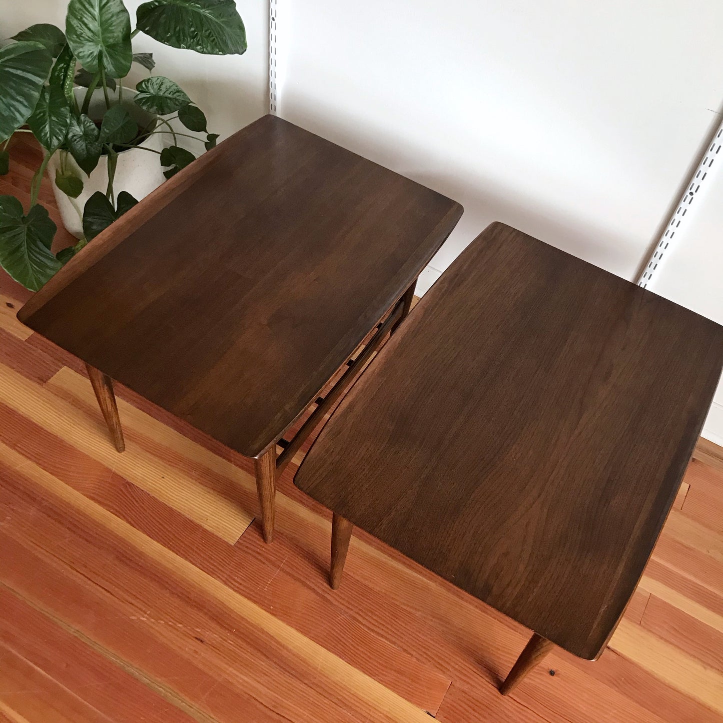 PAIR of Vintage Walnut End Tables, Leo Jiranek for Bassett
