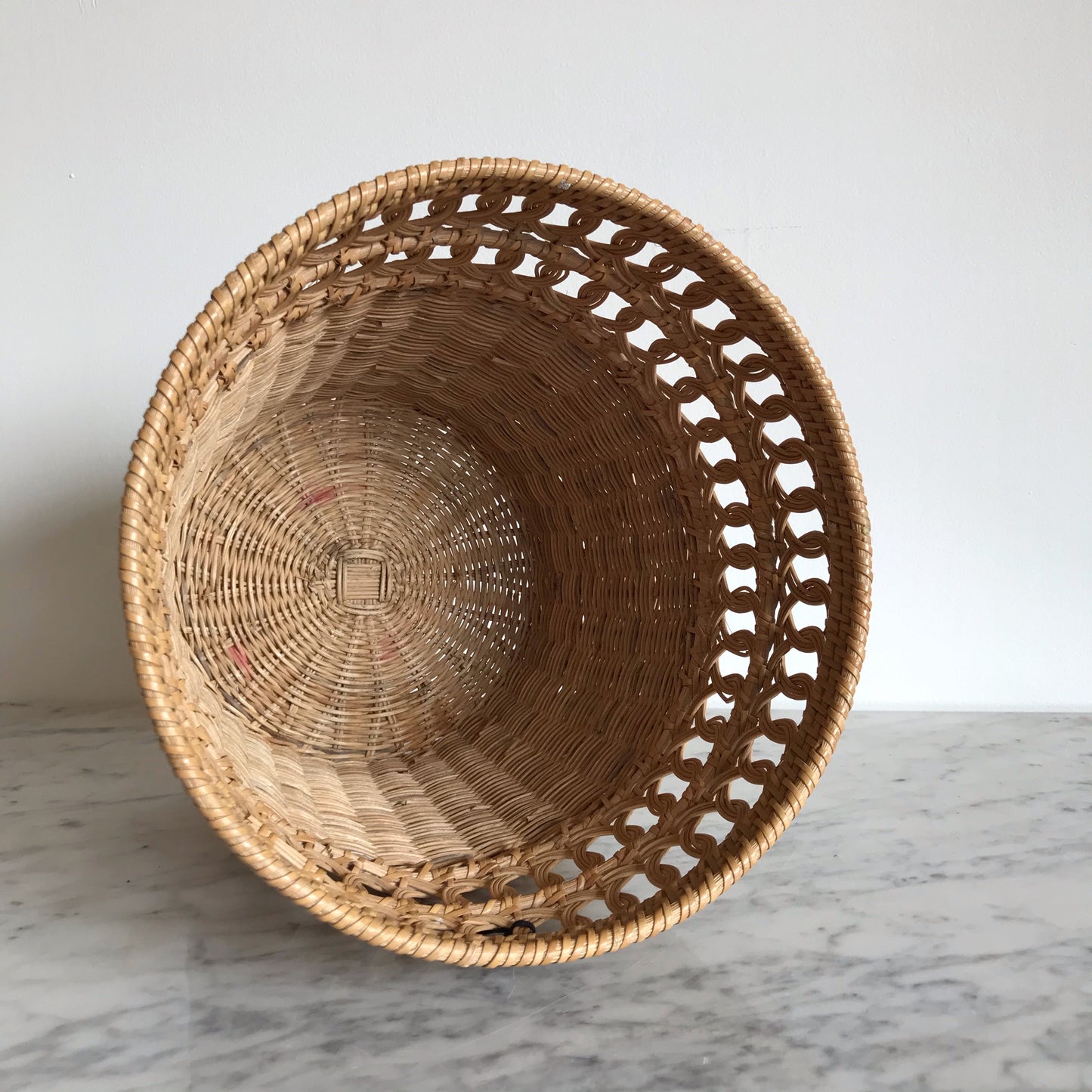 Vintage Wicker Plant Basket / Waste Bin