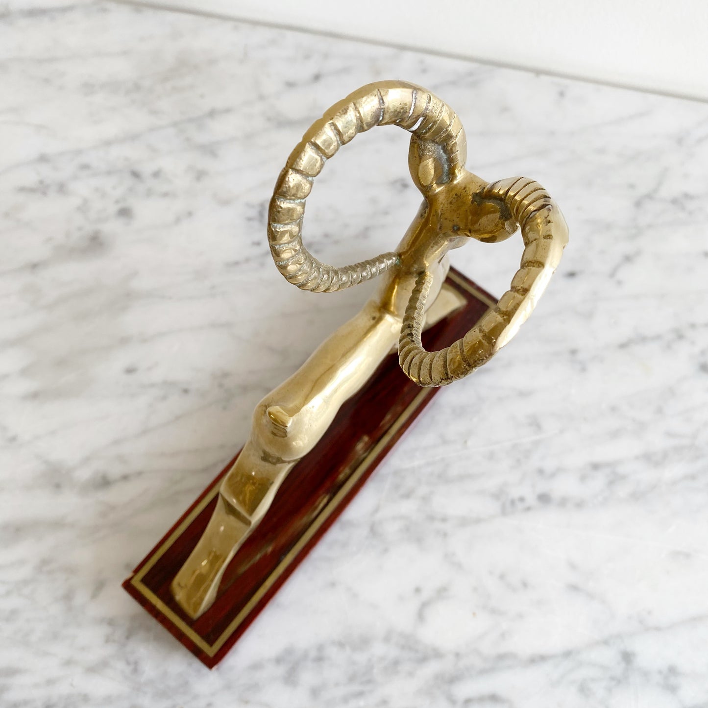 Vintage Brass Ram / Antelope on Stand