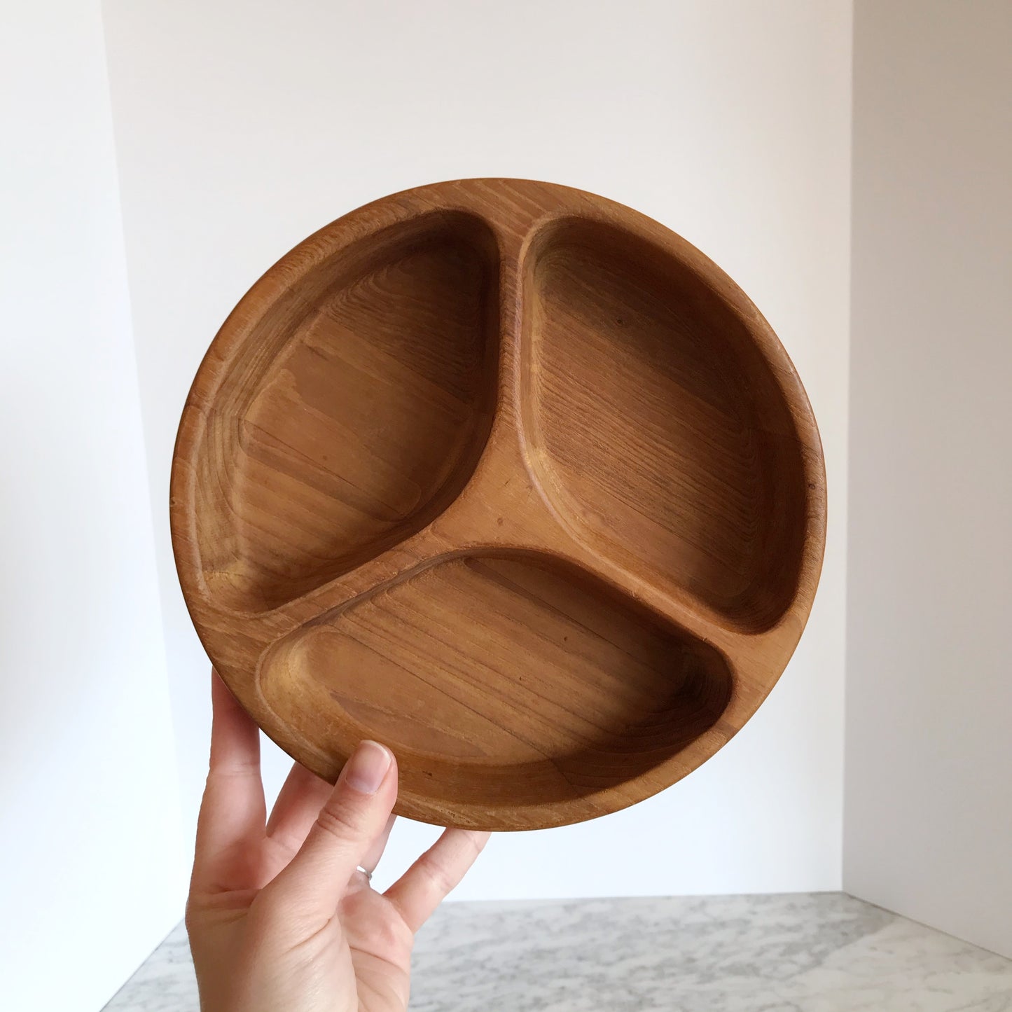 Vintage Divided Wood Serving Bowl by Dansk