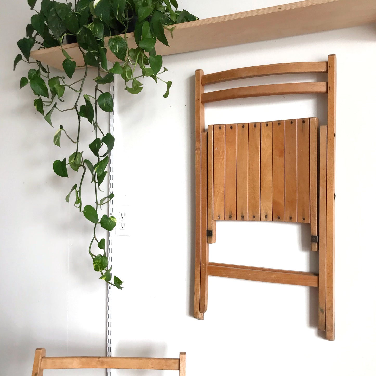 Pair of Vintage Wooden Folding Chairs
