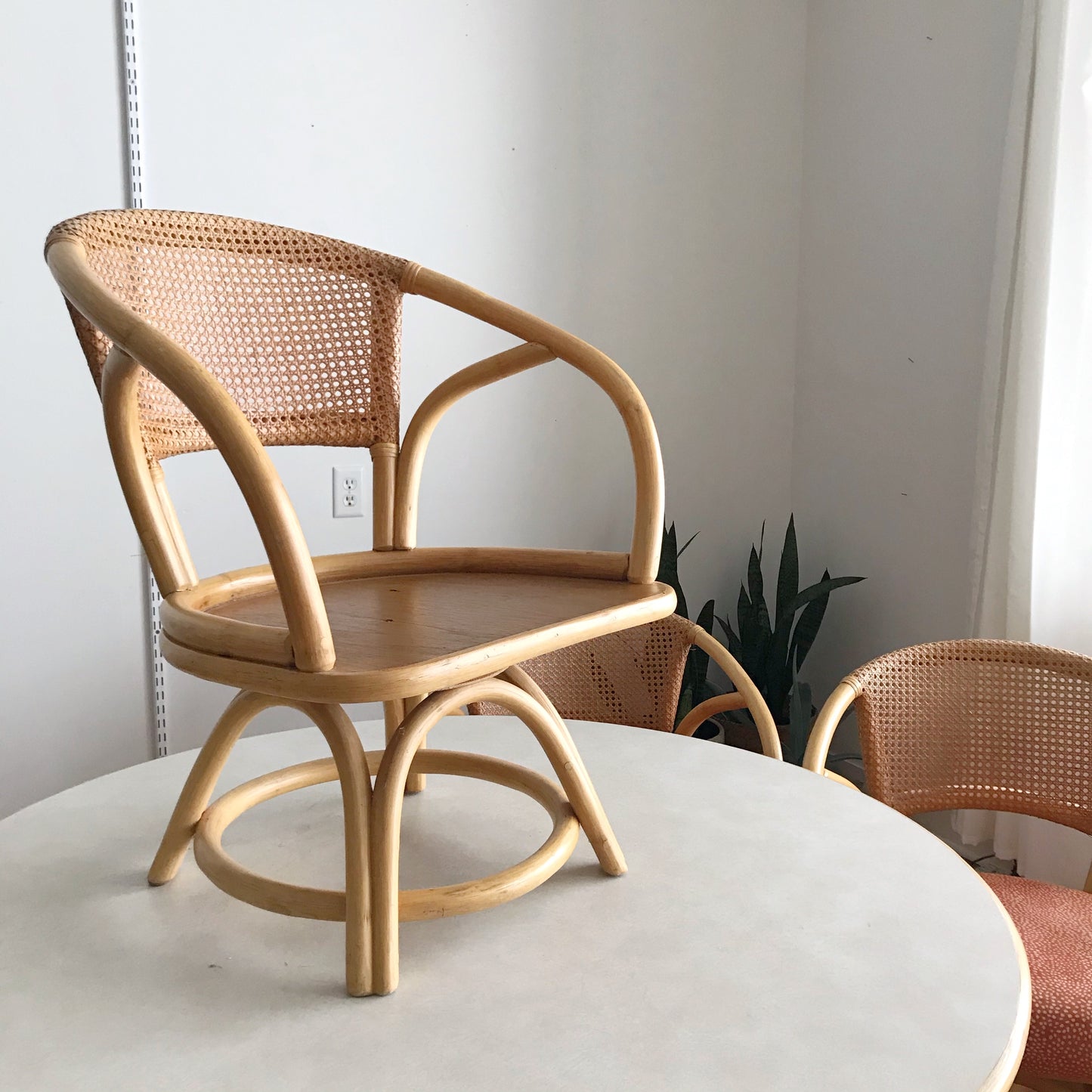 1960's Brown Jordan Rattan Dining Set, 5-pieces