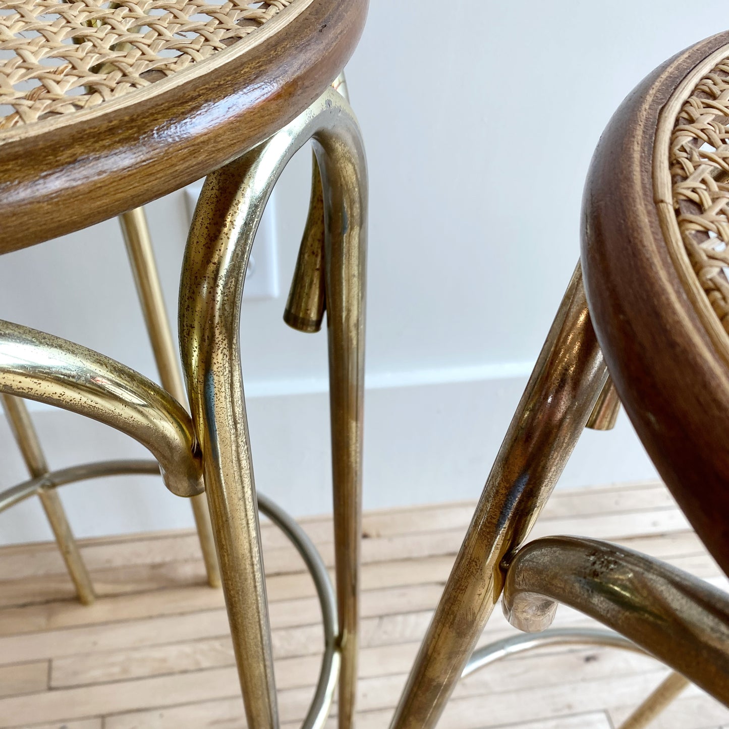 Pair of Vintage Thonet-style Counter Stools