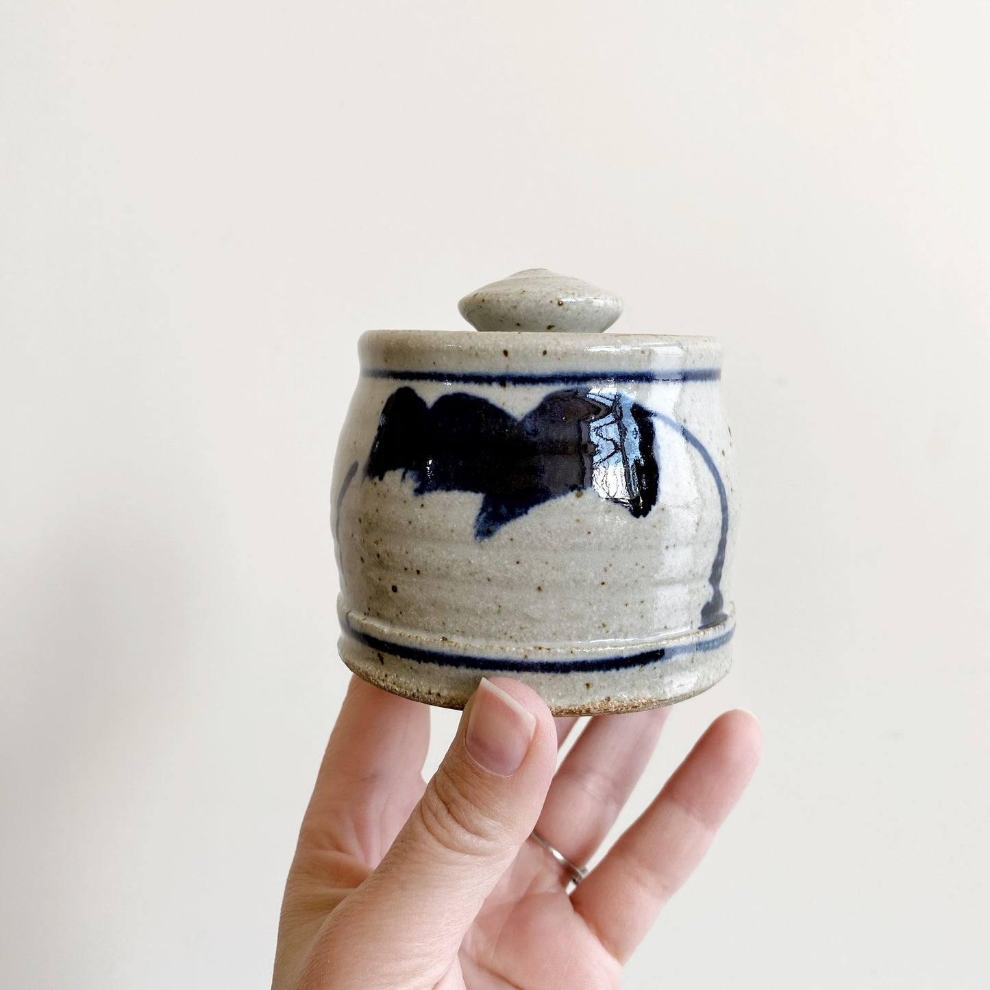 Set of Found Stoneware Salt + Pepper Shakers