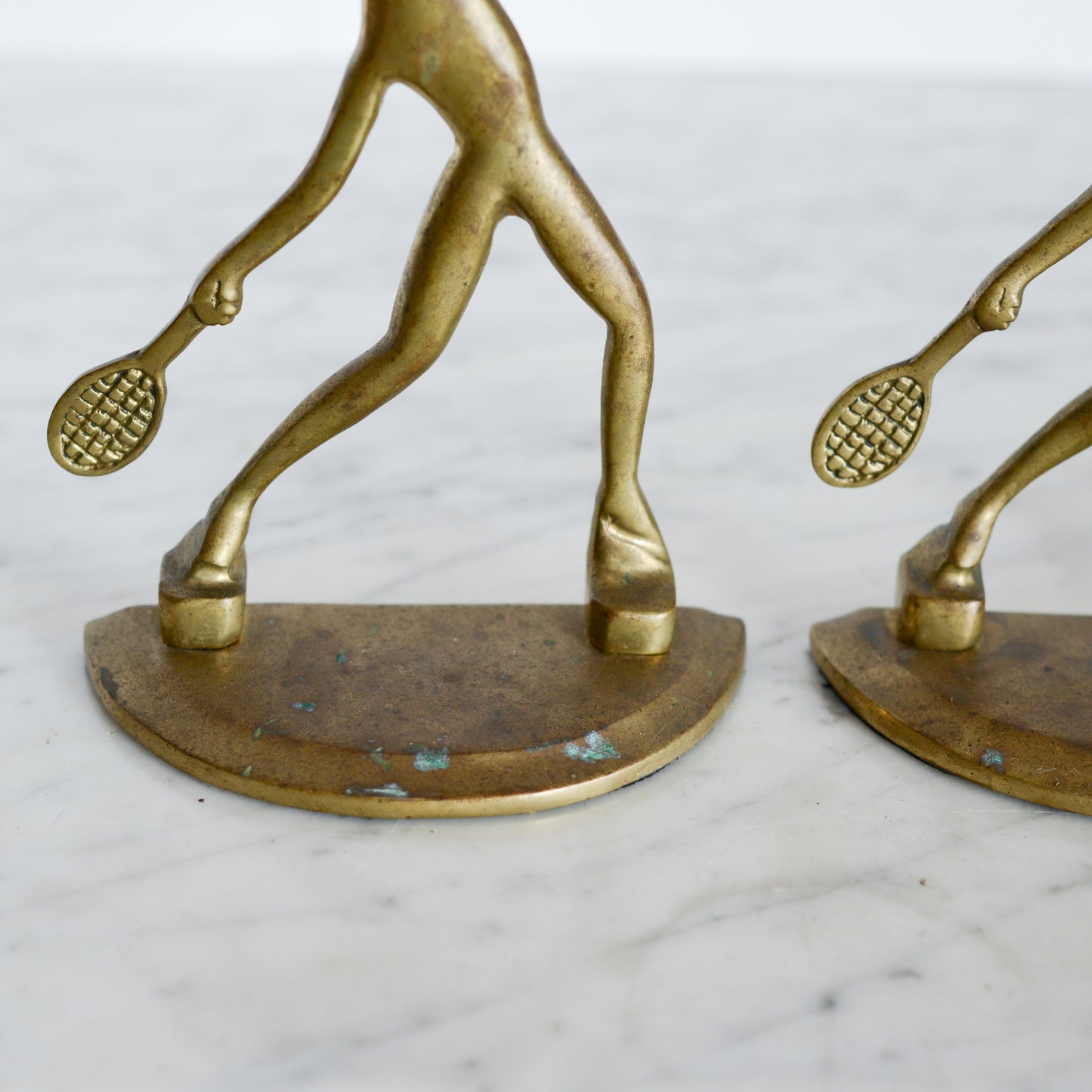 Vintage Brass Tennis Bookends