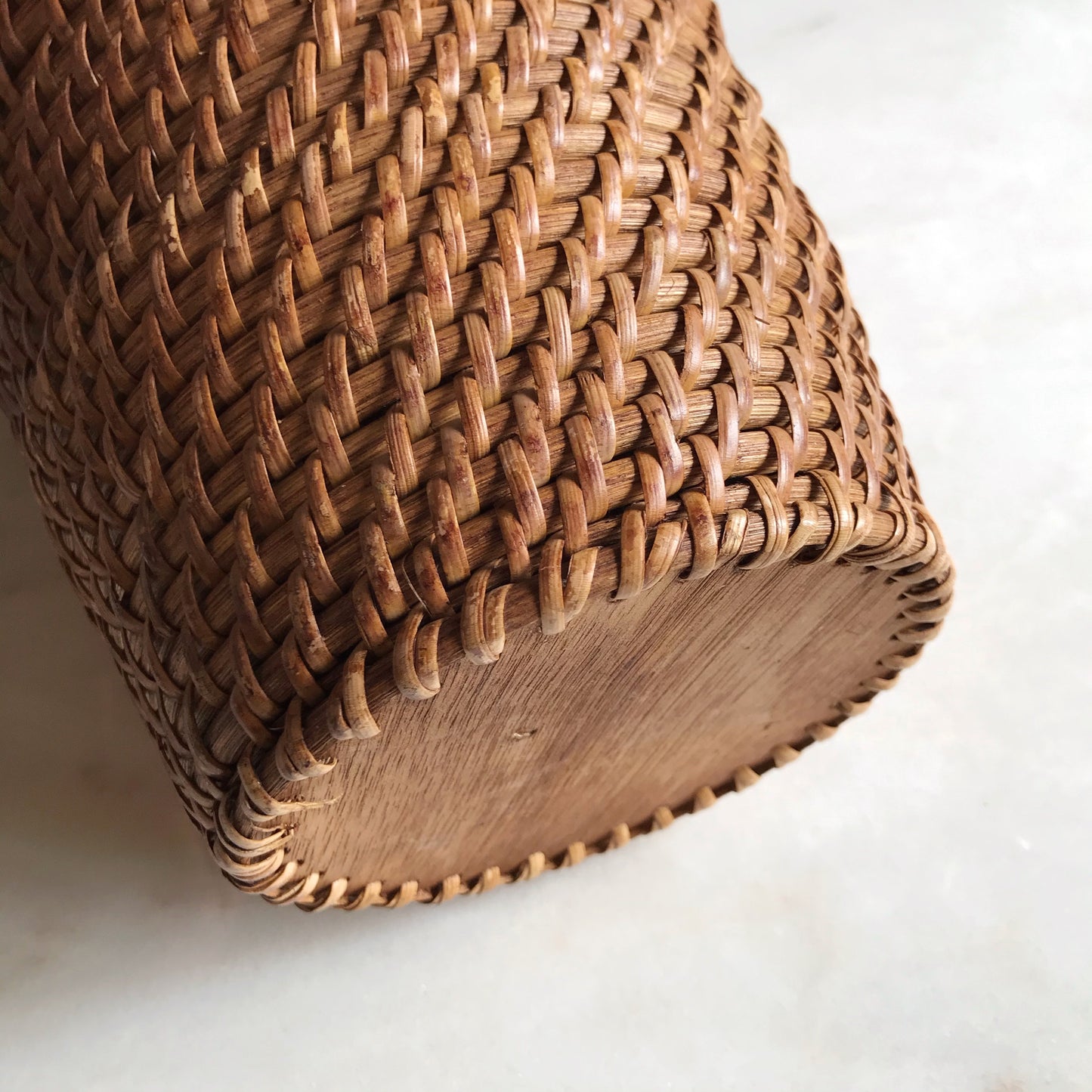 Large Woven Wicker Vessel, 11.5"