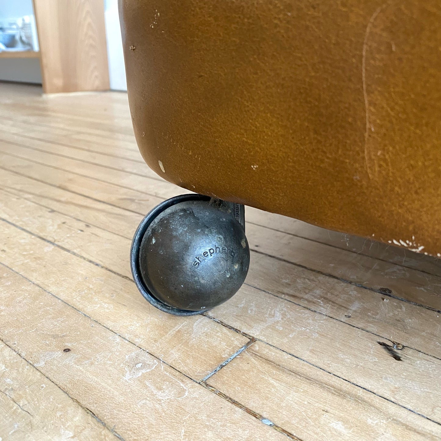 Vintage Tufted Leather Swivel Club Chair