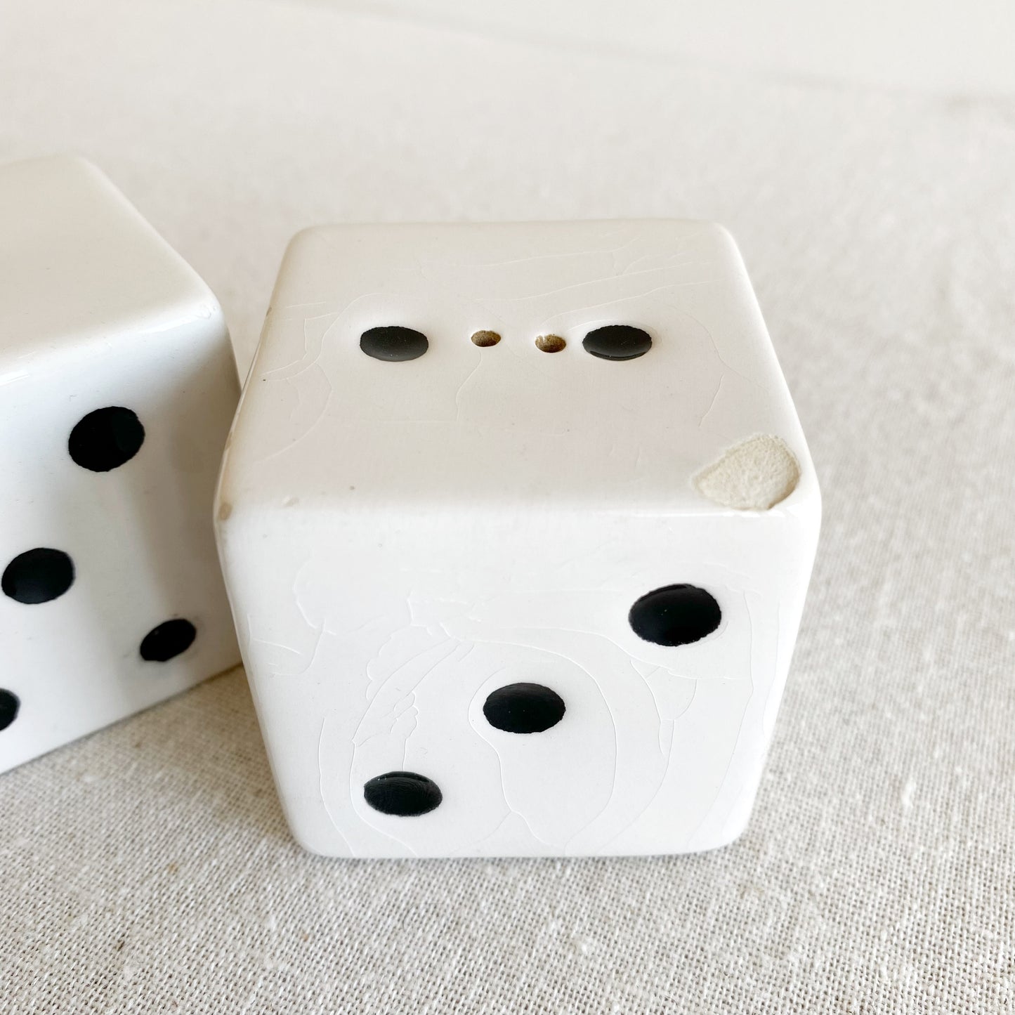 Vintage Ceramic Dice Salt and Pepper Shakers